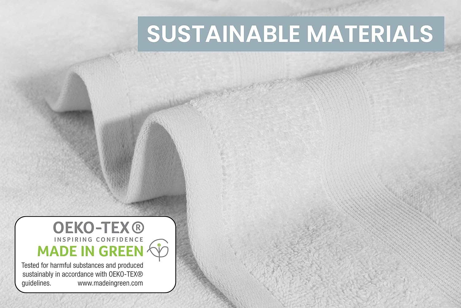 Bennett & Shea Home 8-Piece Luxury Bath Towel Set, 100% Turkish Cotton Loops, Premium Towels for Bathroom, Highly Absorbent and Quick Dry Bath Towels, Extra Soft Towel Set, Bright White