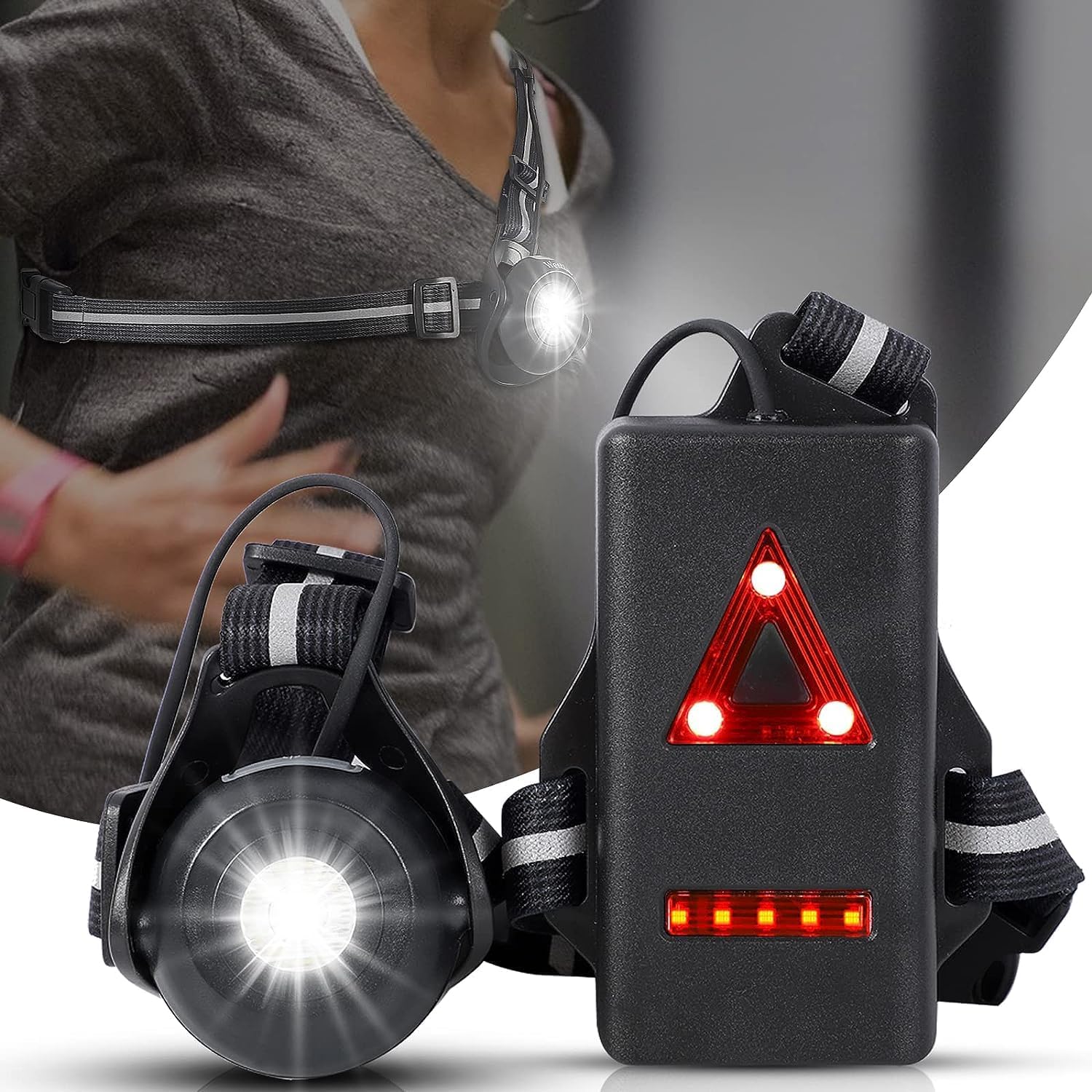 ETONWALL Chest Running Lights | USB Rechargeable LED Vest with 500 Lumens, Waterproof Reflective Gear for Night Jogging and Walking (Chest HEADLAMP)-image-30