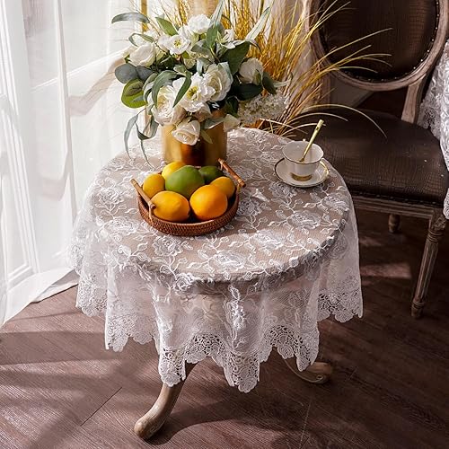 Miniatura 7 de ARTABLE Mantel rectangular pequeño de encaje de macramé vintage, mantel Shabby Chic bordado oblongo, para bodas, banquetes, vacaciones, mesas largas