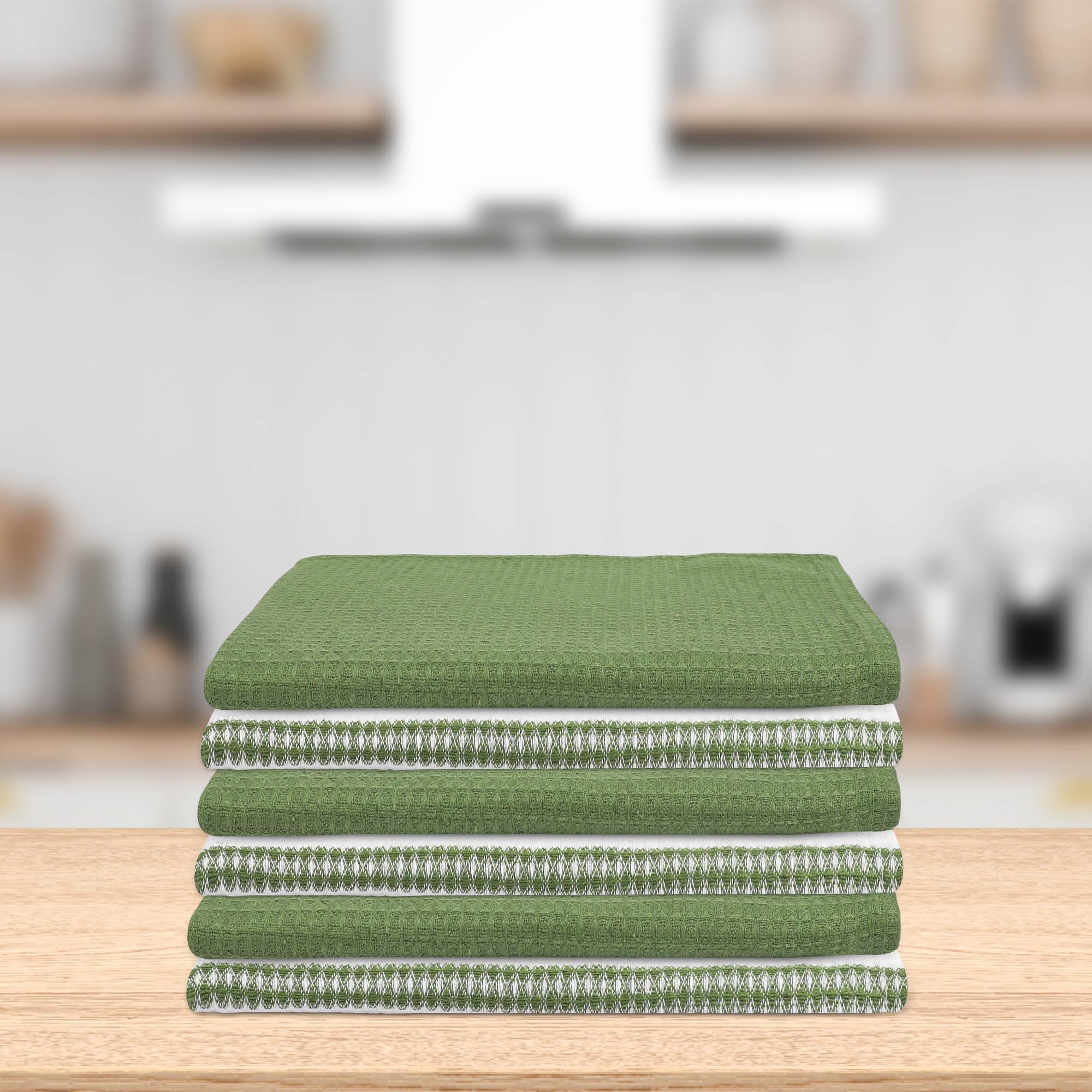 Lot de 6 torchons de cuisine à séchage rapide très absorbants, 100 % coton, 45,7 x 71,1 cm, avec boucle de suspension