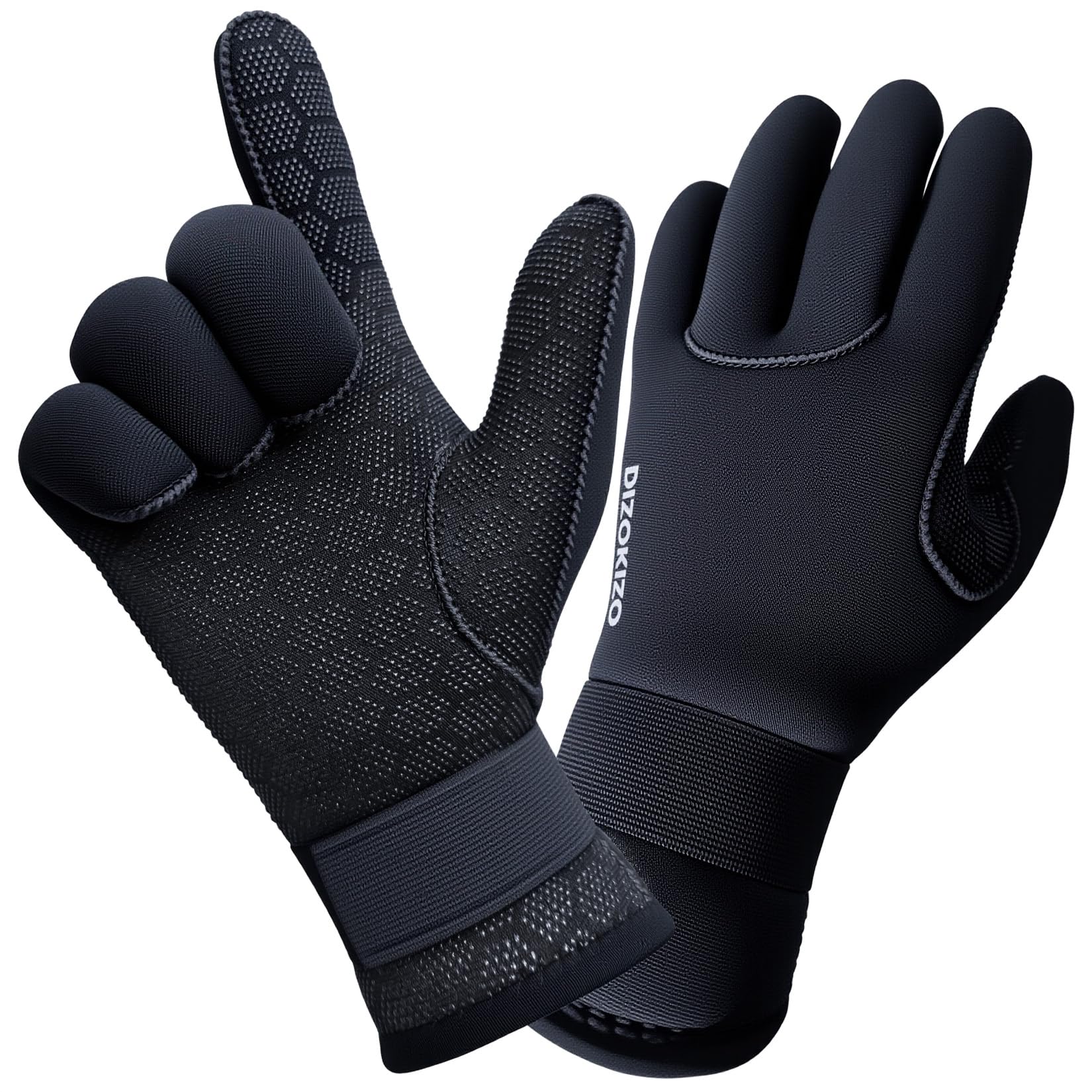 PAWHITS Neoprenhandschuhe 3mm Thermohandschuhe für Männer Frauen, 5-Finger rutschfeste Schwimmhandschuhe für Tauchen Schnorcheln Kajakfahren Surfen