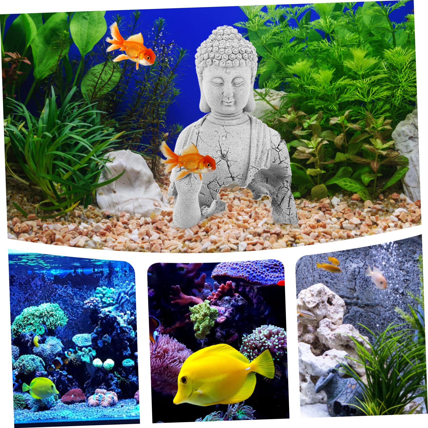 TOYANDONA Statue De Bouddha pour Aquarium Décoration Aquarium Ornement De Figurine De Jardin