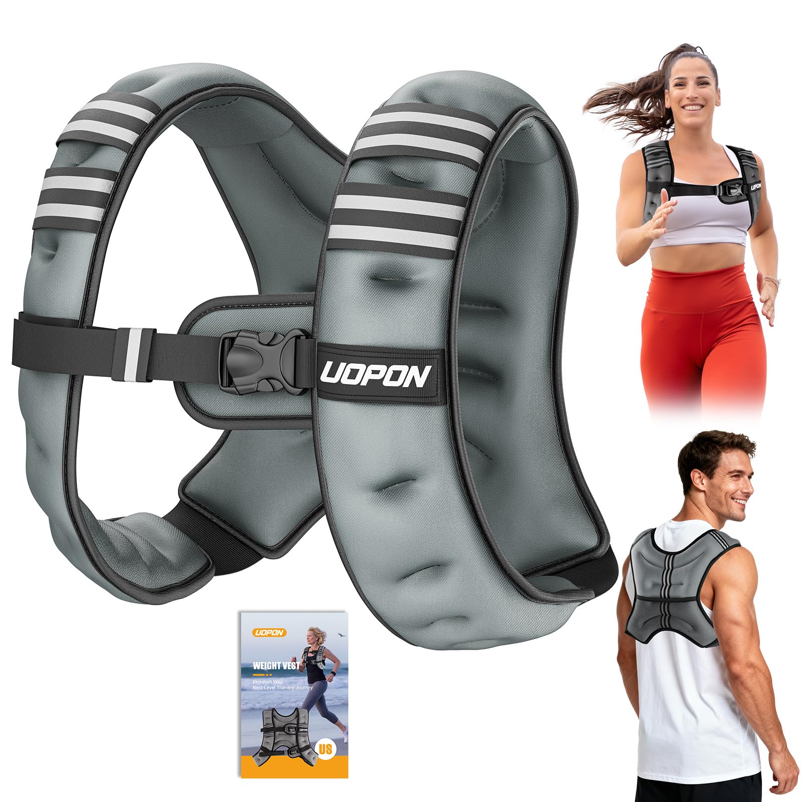 Weighted Vest for Women Men 8 lb 10 lb 12 lb Weight Vest for Walking with Reflective Stripe