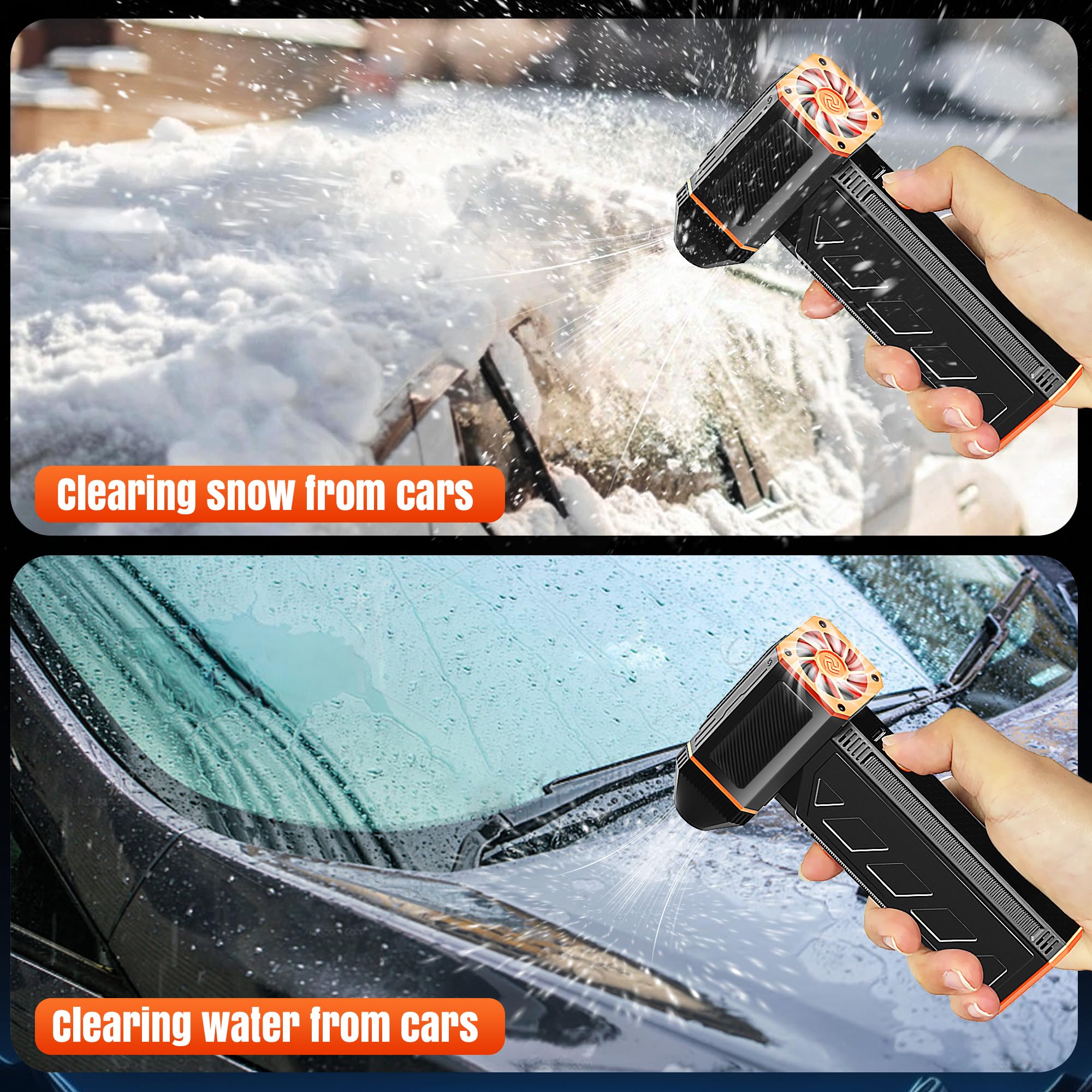 JVSCAM Compressed Air Duster, 130000RPM Electric Air Duster, 3 Gear Adjustable Cordless Air Duster, Compressed Air for Computers, Rechargeable Air Duster for PC, Keyboard and Car (F31-Black)