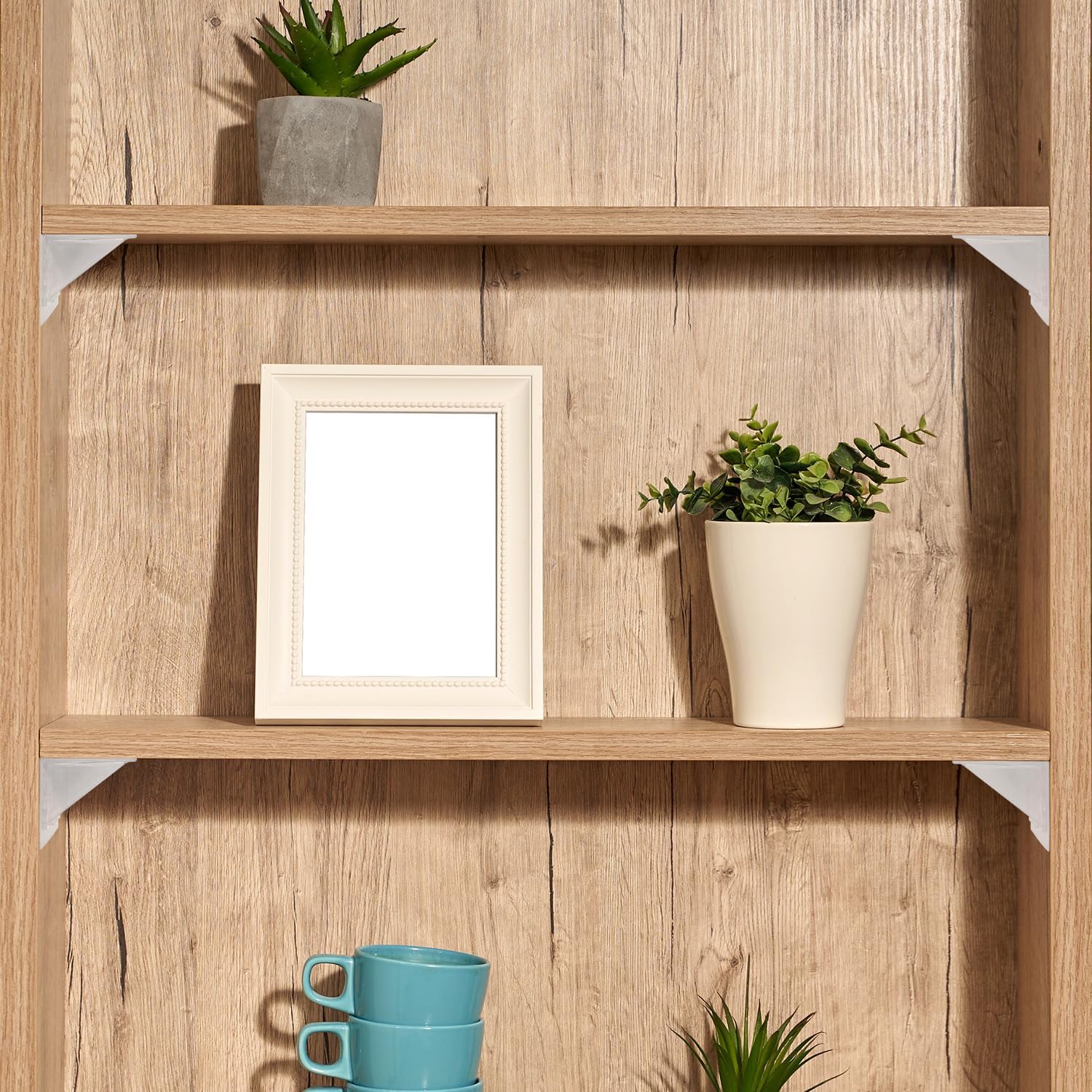 QWORK 12 Pcs Punch-Free Shelf Support Pegs, Self-Adhesive Transparent Brackets - Strong Load-Bearing ABS