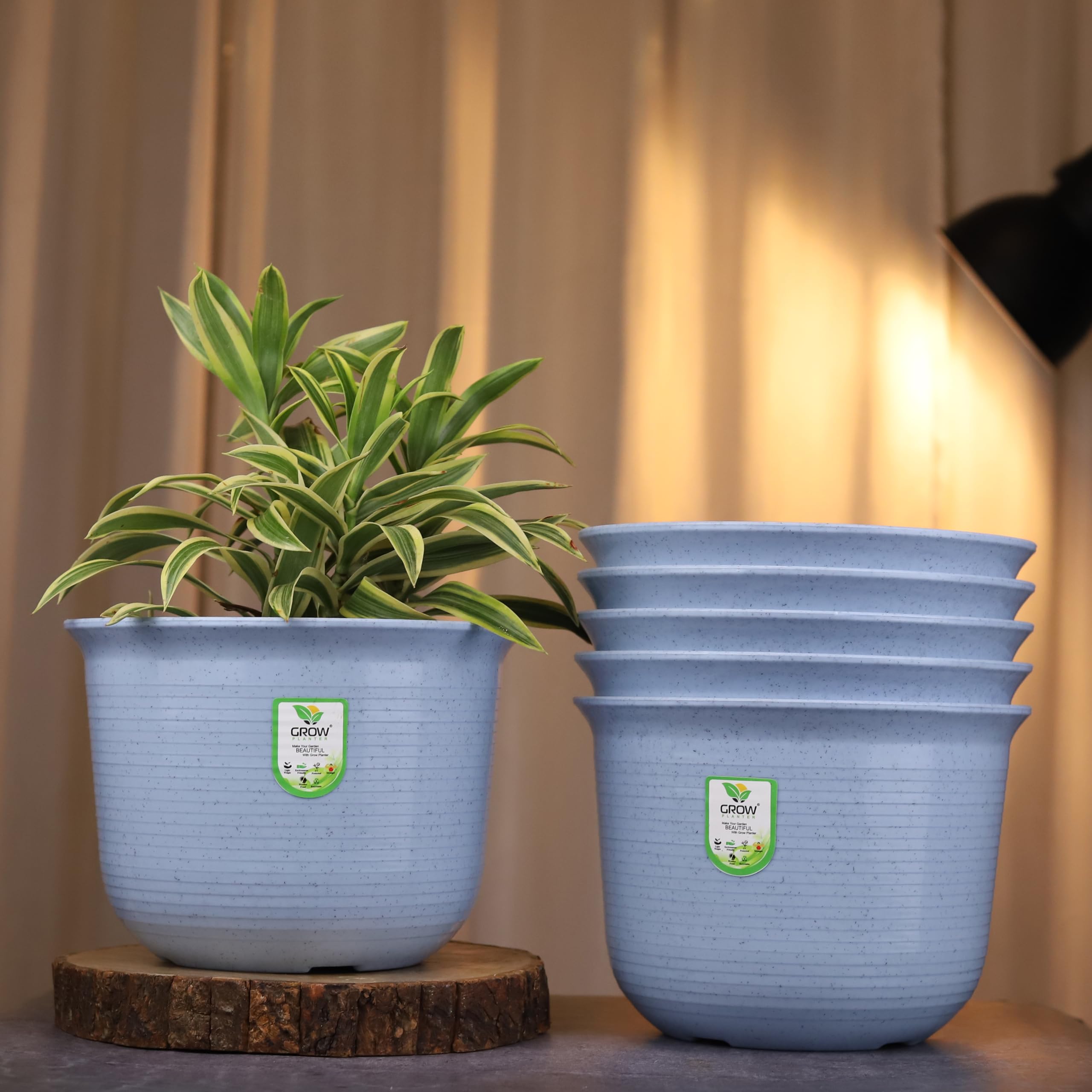 Grow Planter 10 Sunlite Gamla Pot for Home Planters, Terrace, Garden Etc Suitable for Home Indoor & Outdoor Gardening Plants (Light Blue) Pack of 6 (B0D1RBXGZZ) Amazon Price History, Amazon Price Tracker