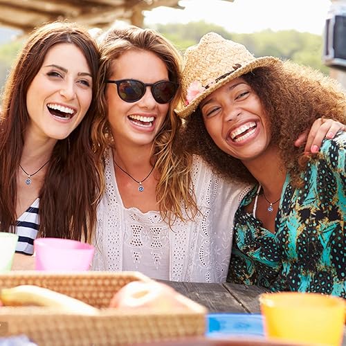 Miniatura 7 de VIBILIA Evil Eye Necklace Sun Pendant Turkish Blue Eye Protection Lucky Necklaces Jewelry Gifts for Men Women (Sun) - Silver