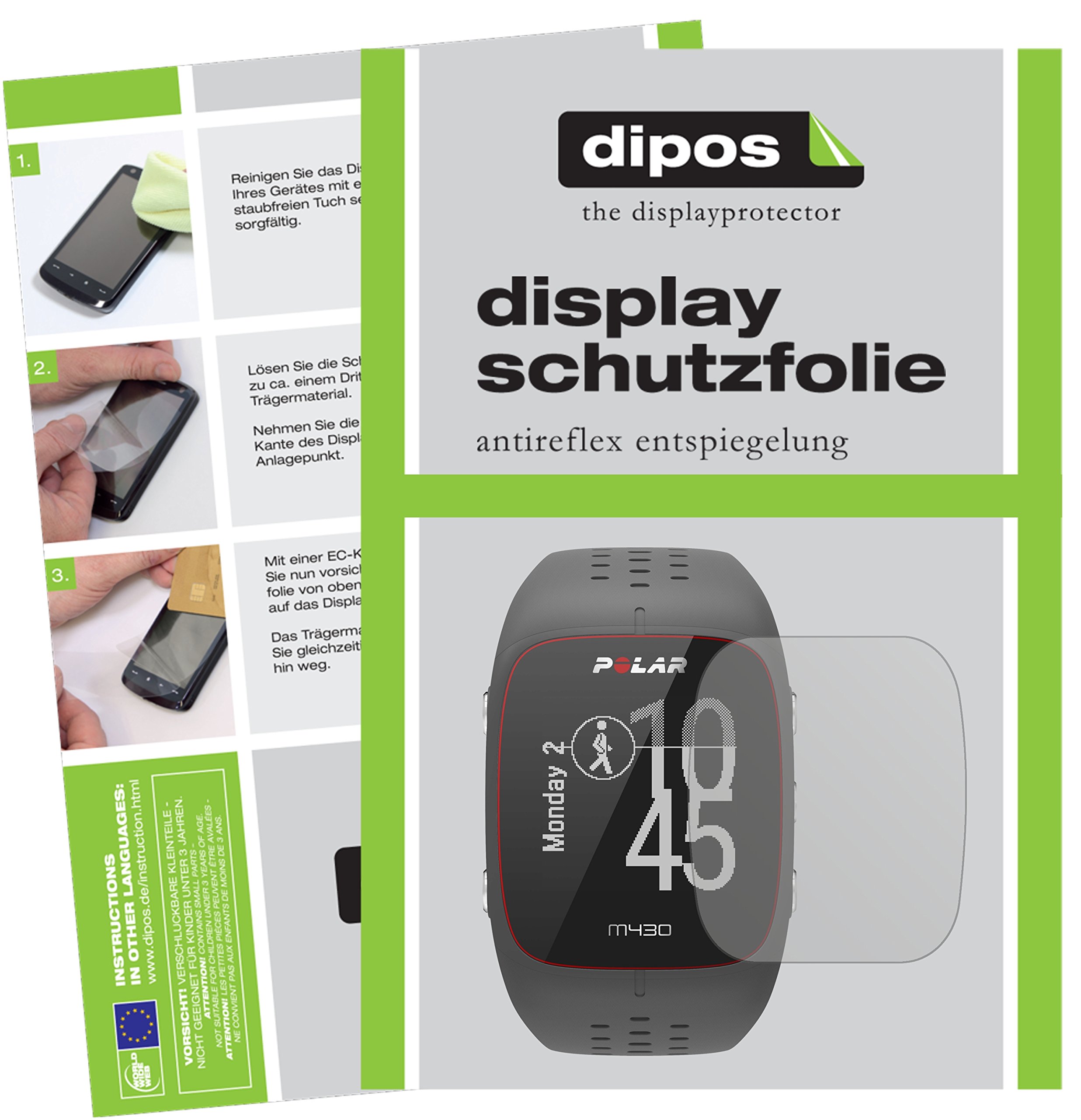 dipos I 6X Pellicola Protettiva antiriflesso Compatibile con Polar M430