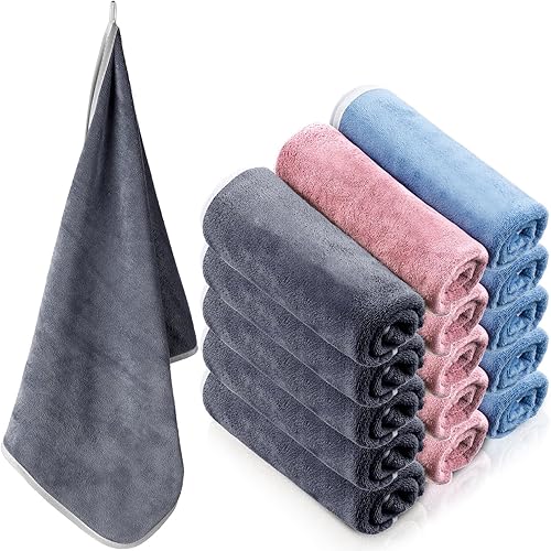 Preboun 15 toallas de mano de microfibra para baño de 14 x 30 pulgadas, toallas de mano de colores surtidos, toallas de cara, toallas de salón de