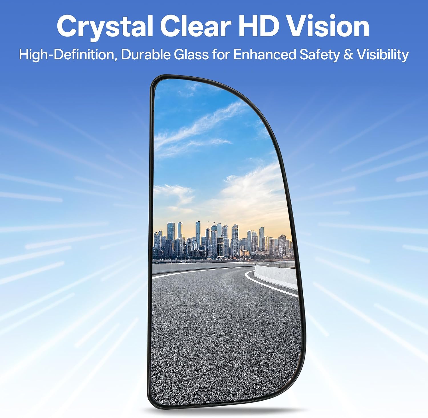 Right Passenger Side Lower Mirror Glass Replacement for 2010-2020 Dodge Ram 1500 2500 3500 4500 5500, Towing Mirrors Convex Rearview Glass with Backing Plate, Replace #68067730AA