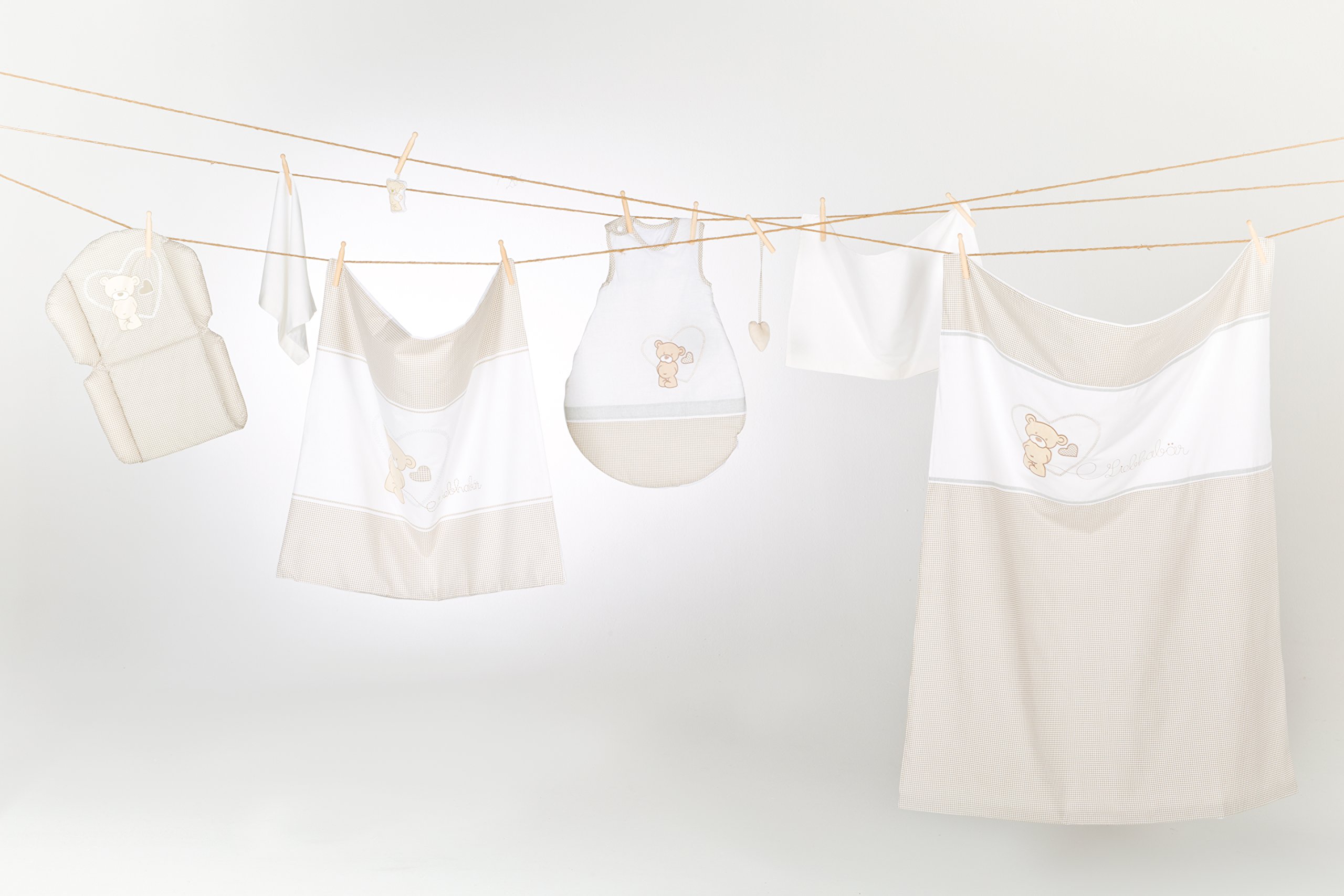 roba Cuna Evolutiva para Bebés Liebhabär - 70 x 140 cm - Juego de Cama Completa - Ropa de Cuna + Dosel + Colchón - Altura Ajustable - Convertible - Madera Natural