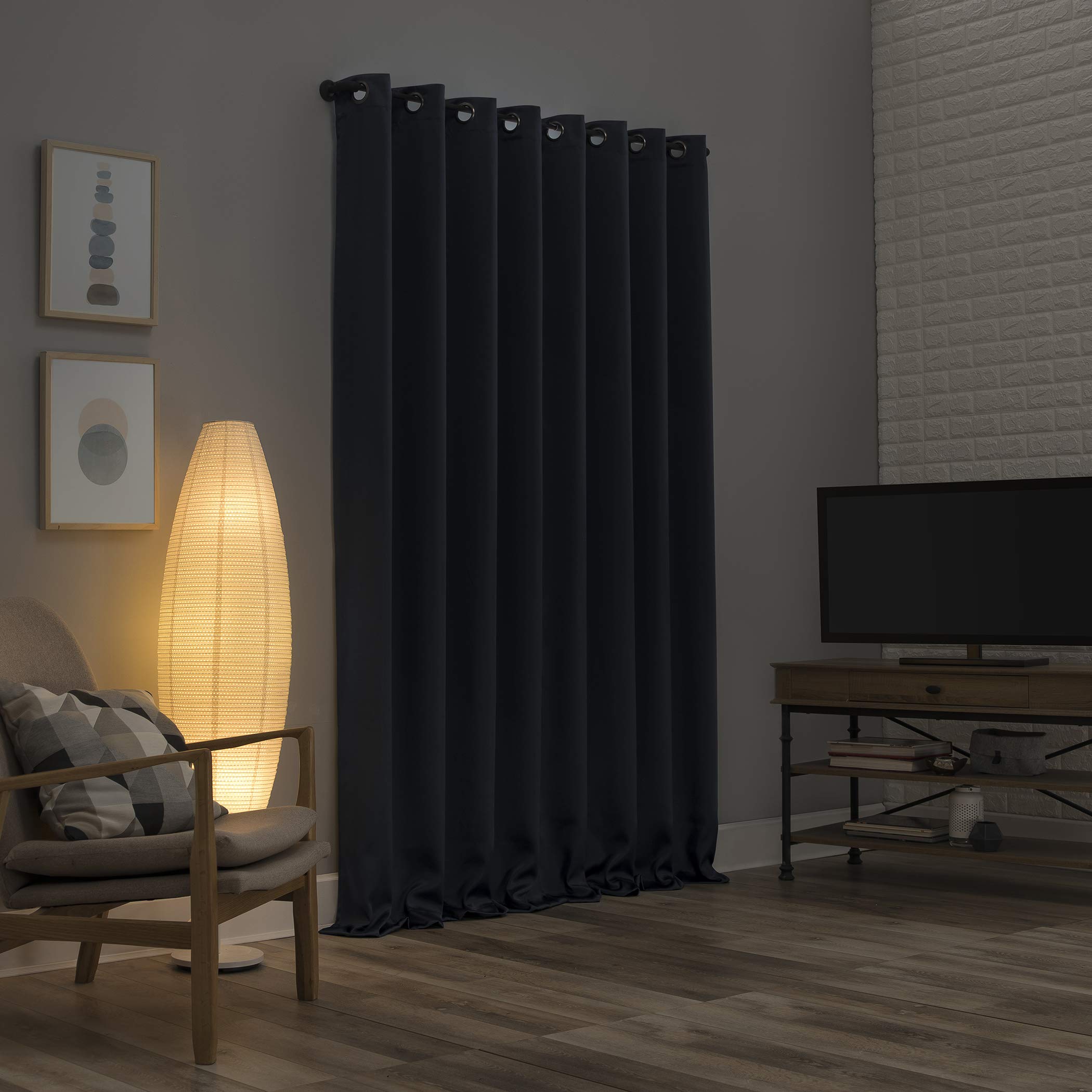 Sun Zero Nordic - Confezione da 2 tende a pannelli, 100% oscuranti, 132 x 274 cm, colore: blu navy