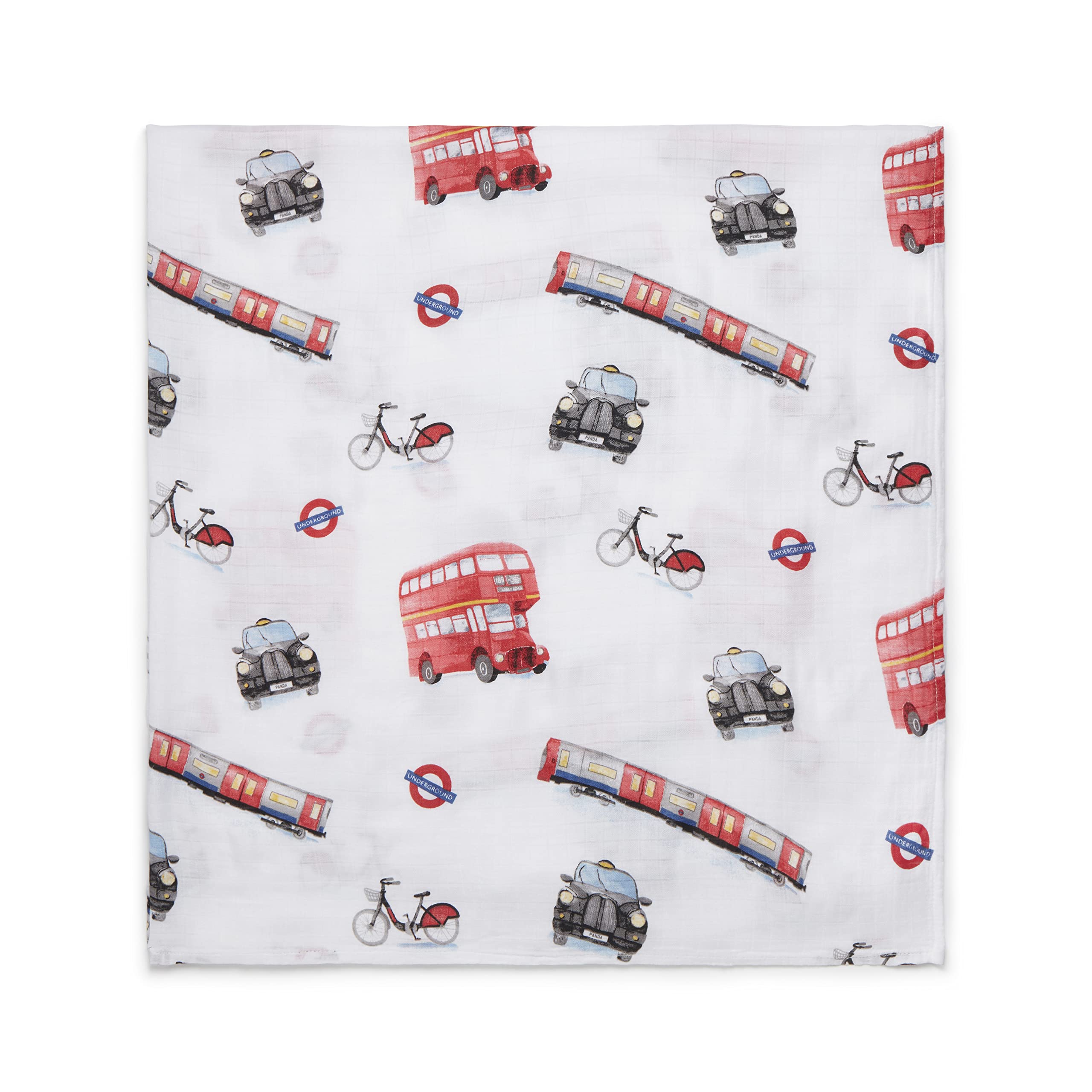 Panda® Paquete de 3 mantas de muselina de bambú para bebé, 120 x 120 cm, Londres, suave, transpirable y suave, multiusos, esencial para bebés y niños, gran regalo para recién nacidos, calma y