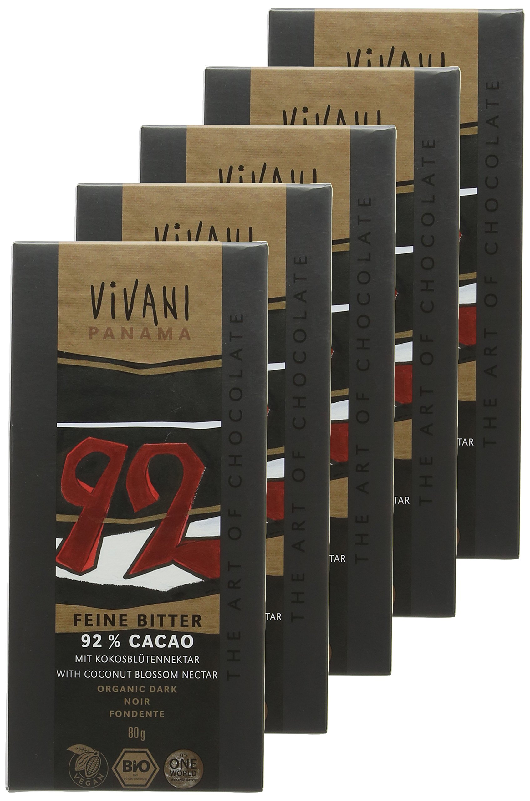 Amazon | Vivani オーガニックエキストラダークチョコレート92% 80g ×5