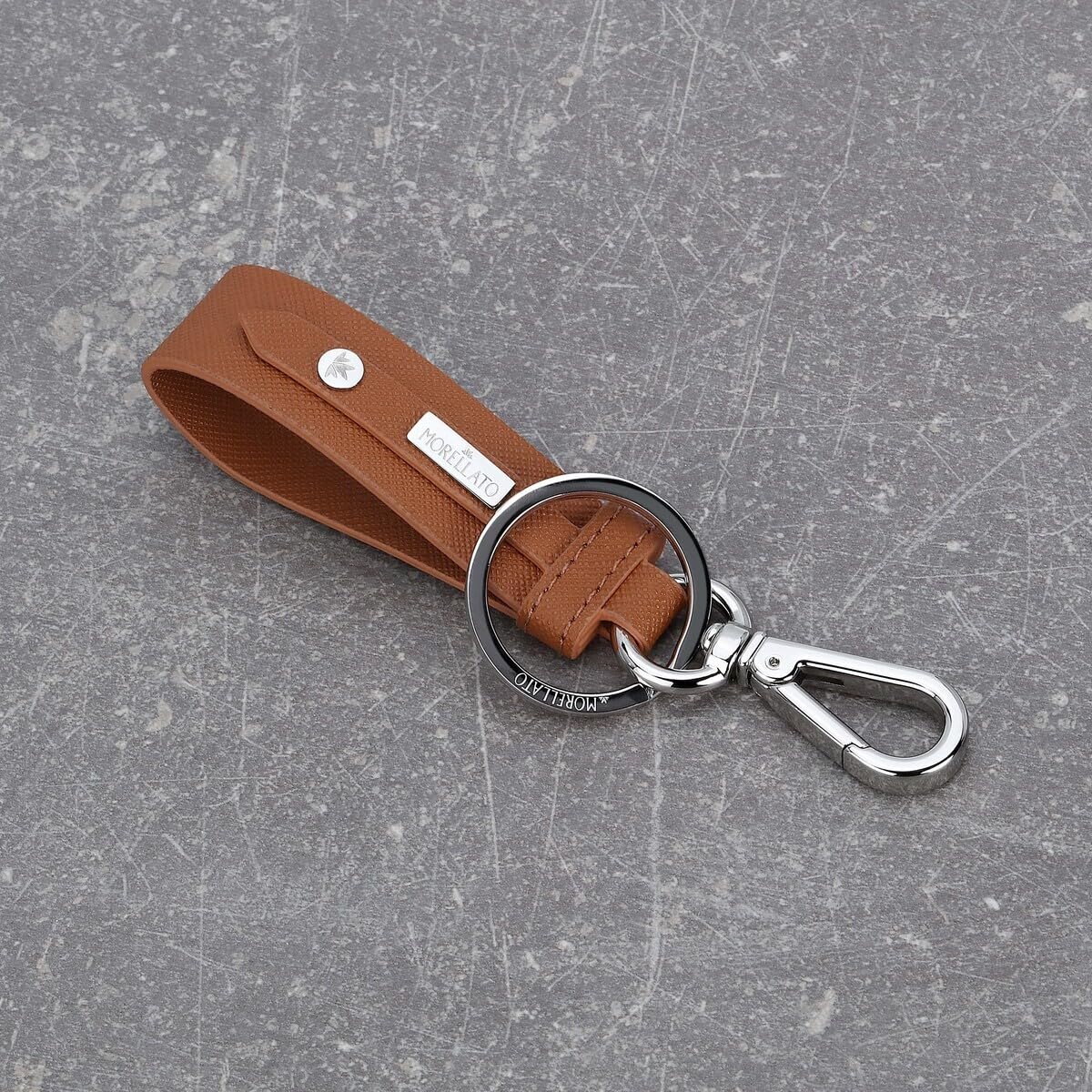 Morellato Prestige Portachiavi Uomo in Acciaio, Pelle naturale,Idea regalo maestra - SU0638