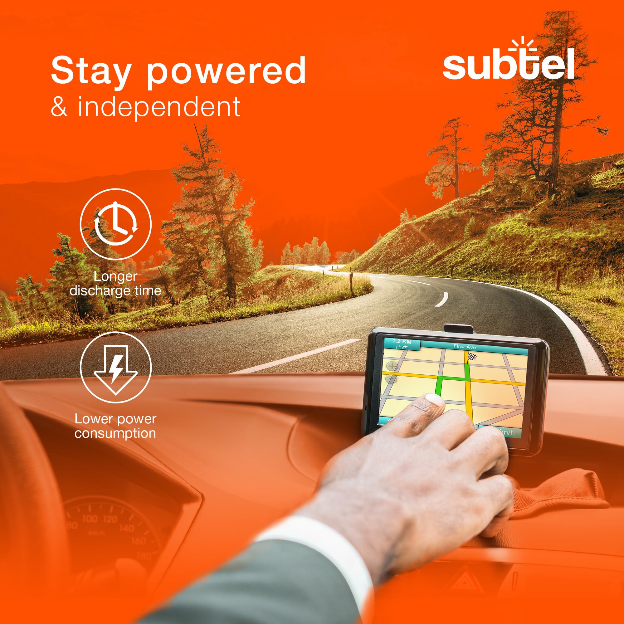 subtel® Kabel do ładowania 1,1 m 1 A / 1000 mA kompatybilny z Garmin Edge, DriveAssist, DriveSmart, Nüvi, Oregon, eTrex, GPSMAP 5 V mini USB ładowarka zasilacz Charger czarny