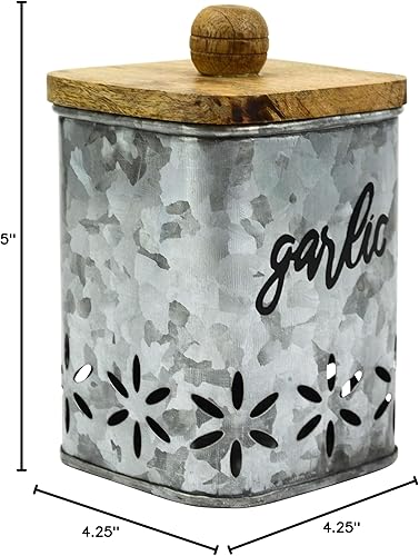 Miniatura 7 de Boston Warehouse Recipiente de ajo galvanizado