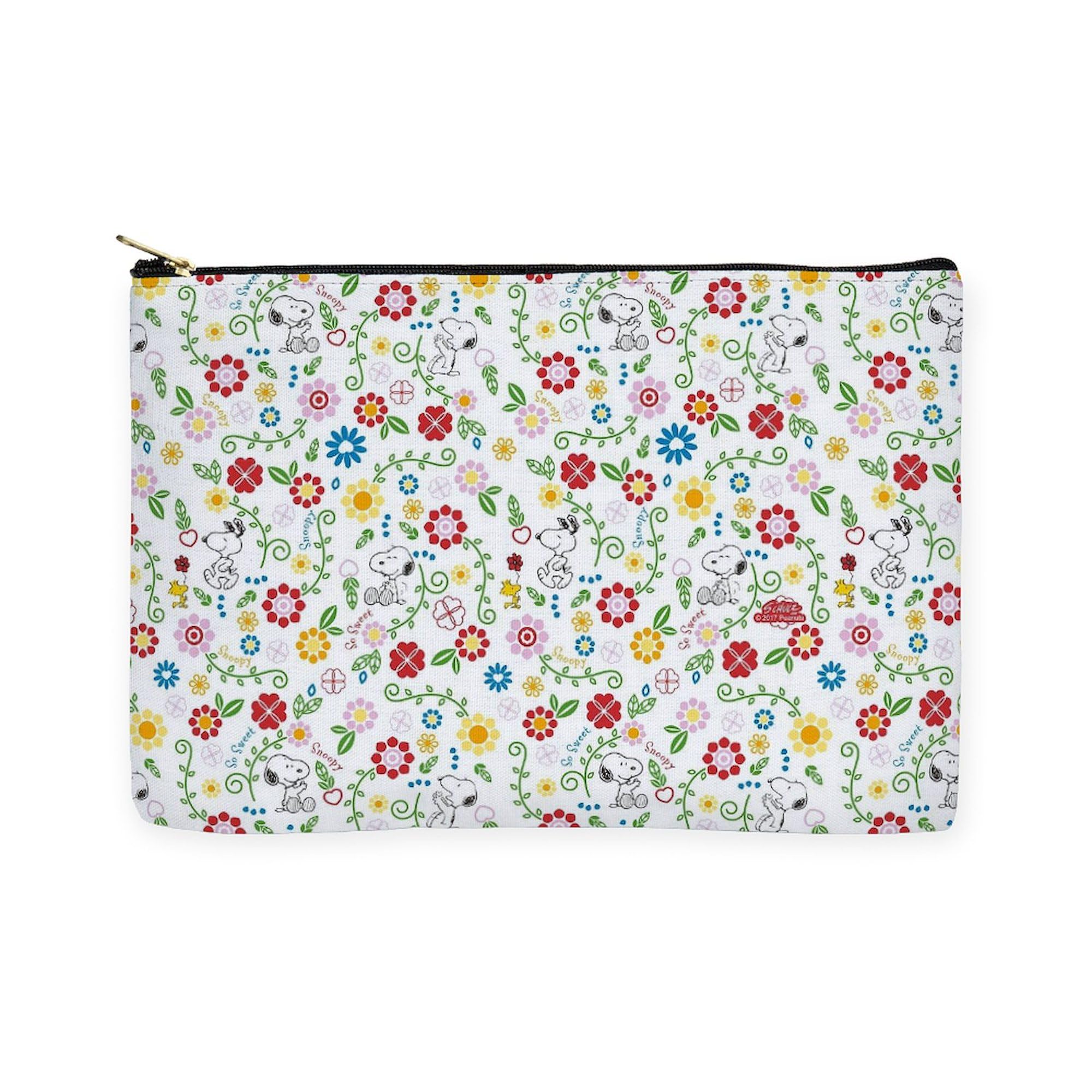 CafePress Peanuts Snoopy Spring Pattern Large Zipper Toiletry Pouch, 12.5" x 8.5"