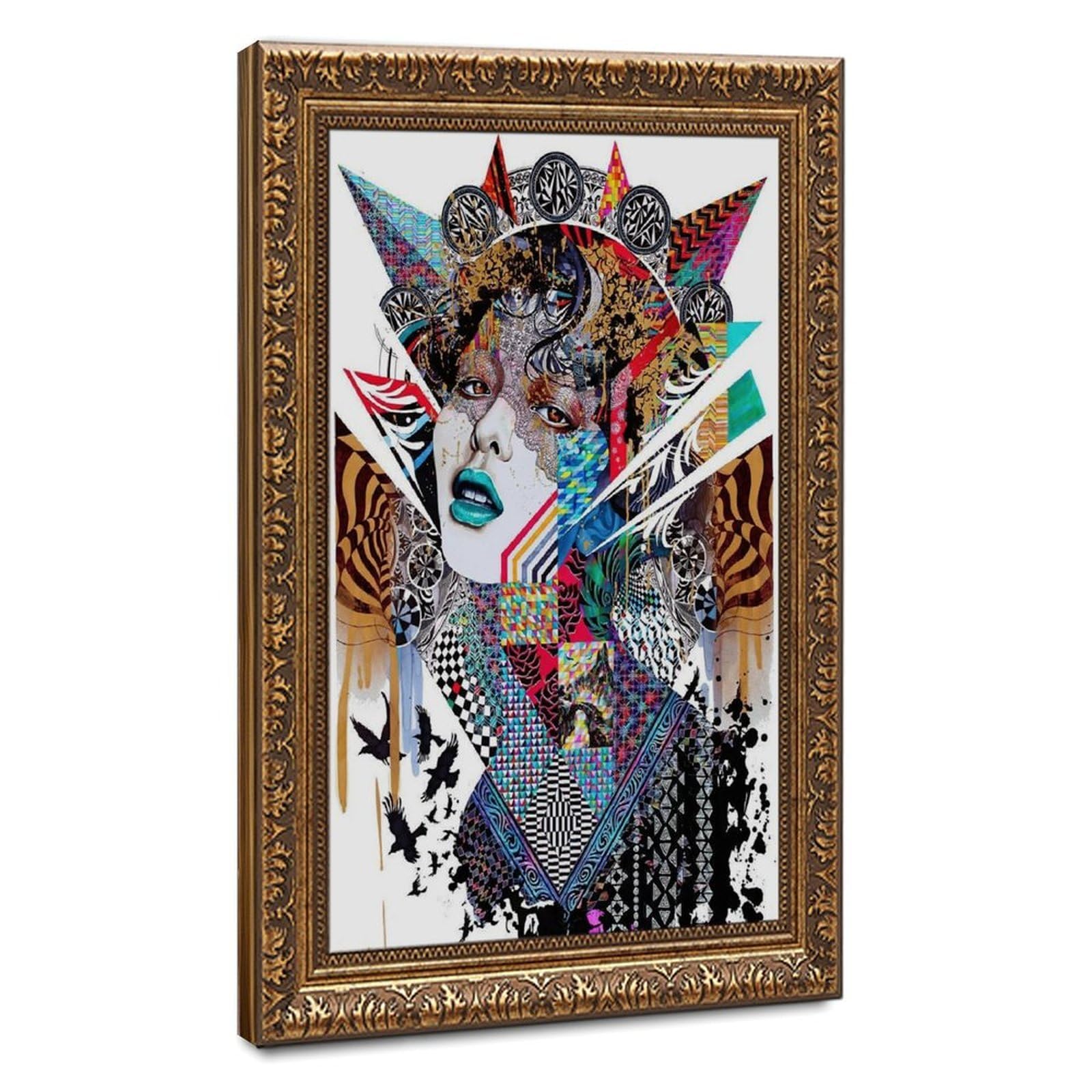 Bareronor Abstract Female Portrait Canvas Poster Bedroom Decor Landscape Office Room Decor Gift 24" L X 36" W