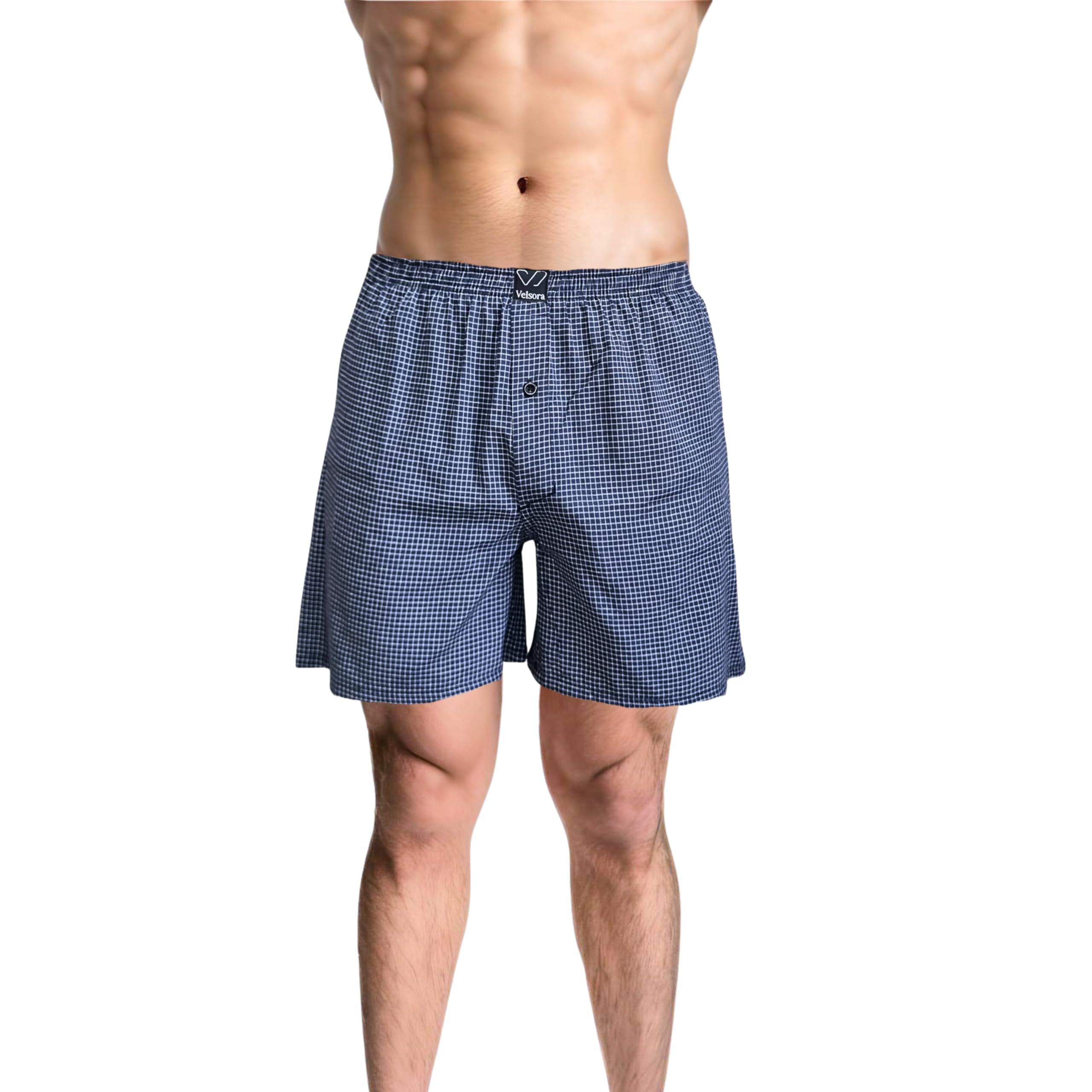 velsora Men's Cotton Boxer Shorts (Pack of 1) (Assorted Checks)-picture-55