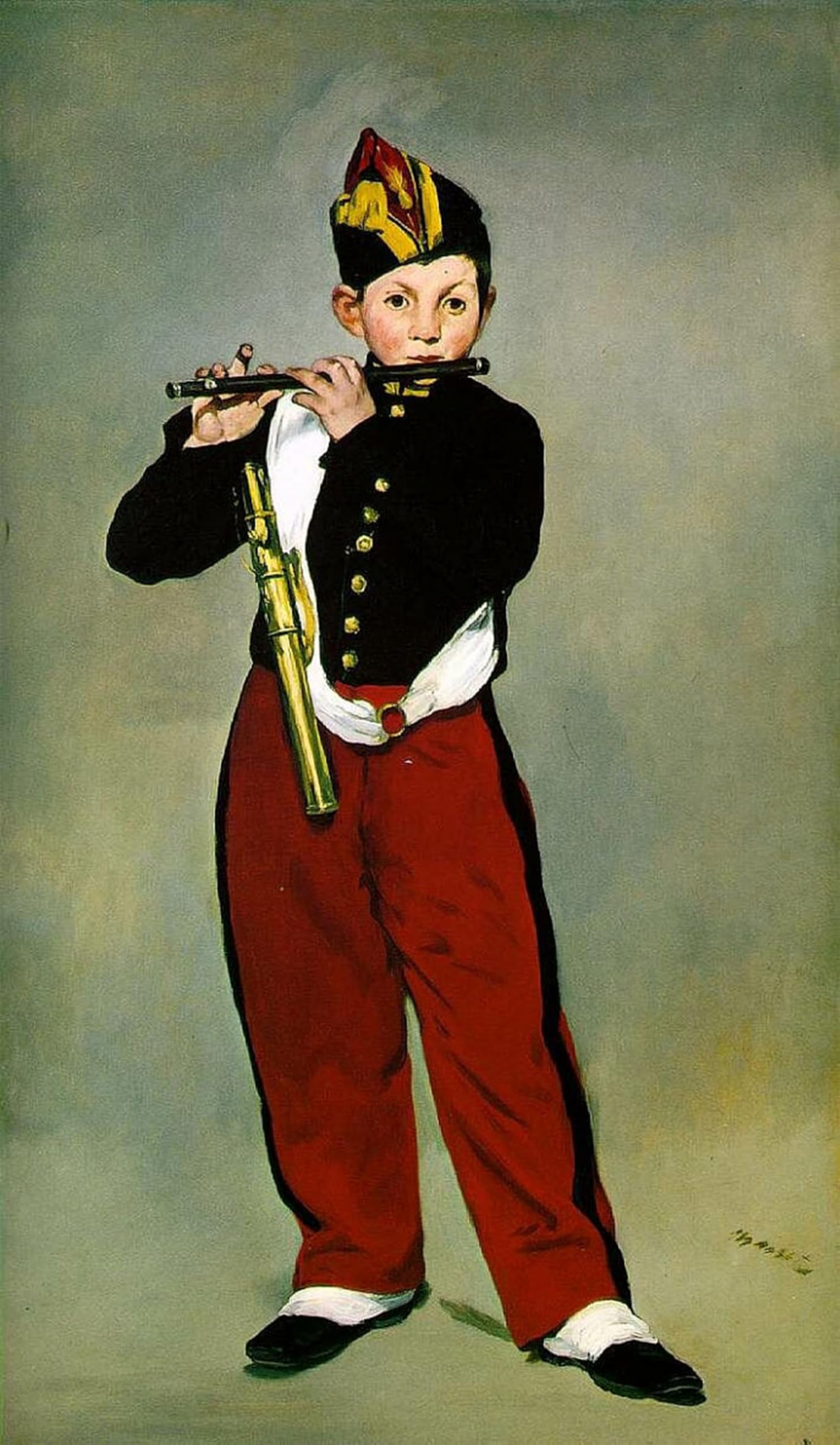 SERENDIPITP Vintage Picture Print on Canvas Wall Art Poster Young Flautist or the Fifer by Edouard Manet Artwork Print Poster for Wall Decor 60x90cm