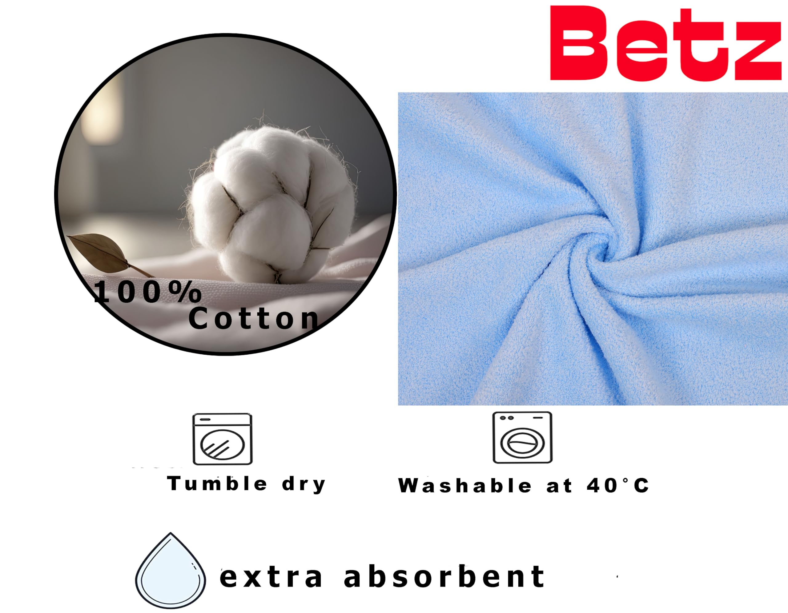 Betz 3-częściowy ręcznik kąpielowy z kapturem ręcznik z kapturem rozmiar 85 x 85 cm zestaw dla niemowląt pszczoły 100% bawełna 1 ręcznik kąpielowy dziecięcy 1 śliniaczek 1 rękawica do mycia niemowlęcia kolor jasnoniebieski