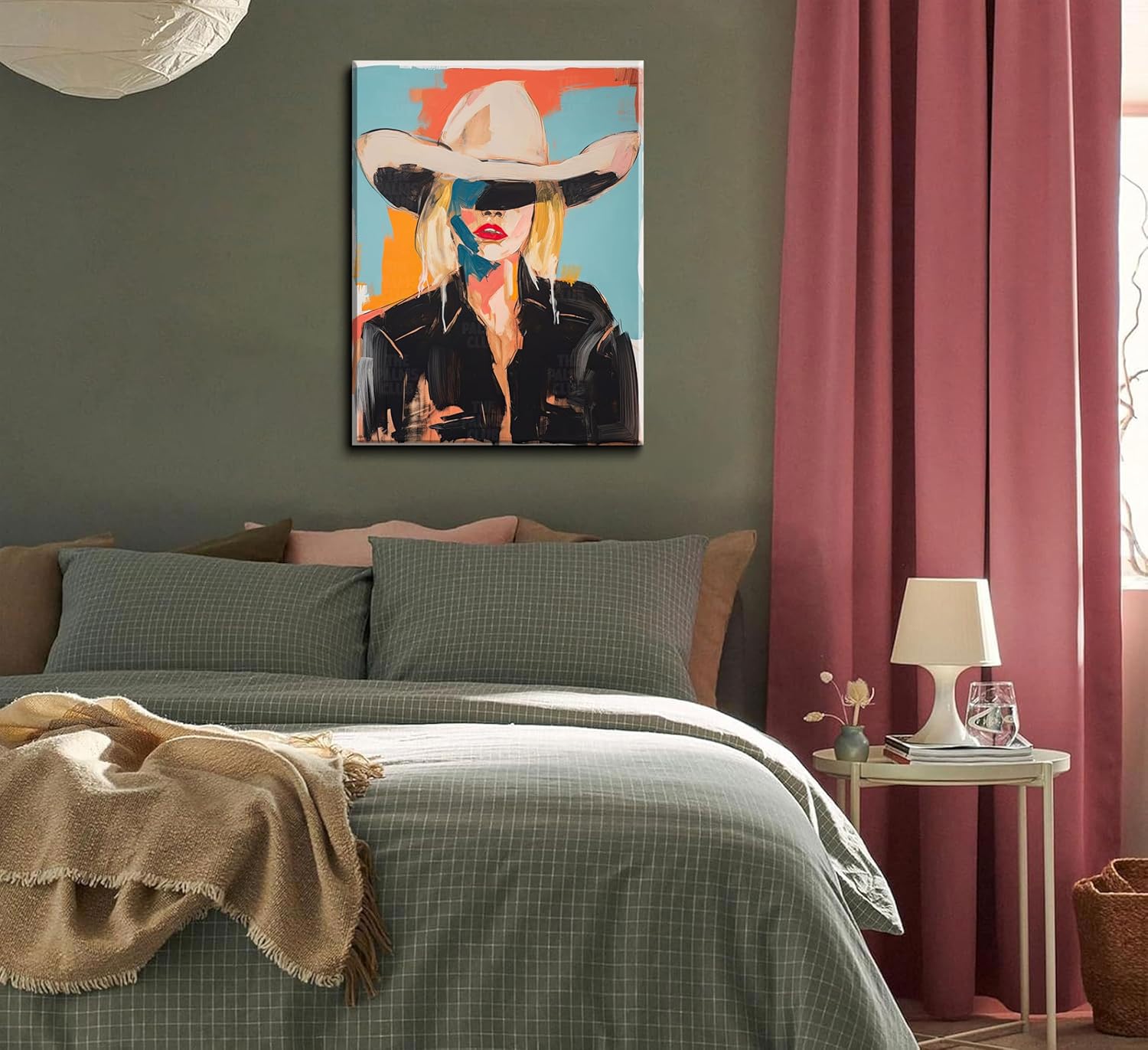 Western Cowgirl Wall Art Funky Wild WestWall Wall Decor Trendy Vintage Abstract Canvas Prints women Aesthetic Painting for Dorm Apartment Bedroom Posters Pictures Framed