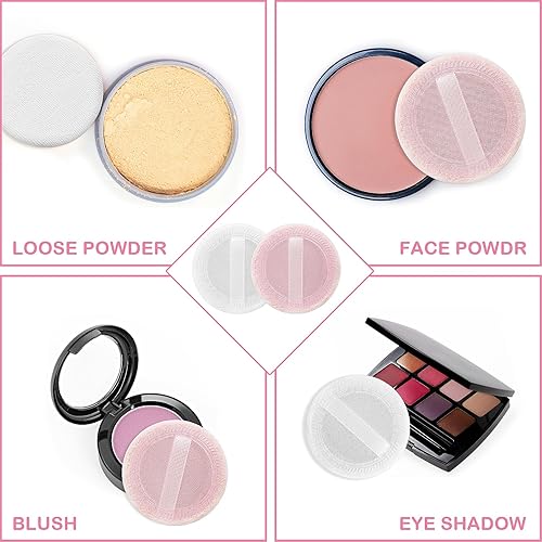 Miniatura 5 de Sibba 12 piezas de rubor suelto soplo de polvo para la cara, maquillaje corporal, esponja de terciopelo suave, licuadora de belleza, maquillaje,