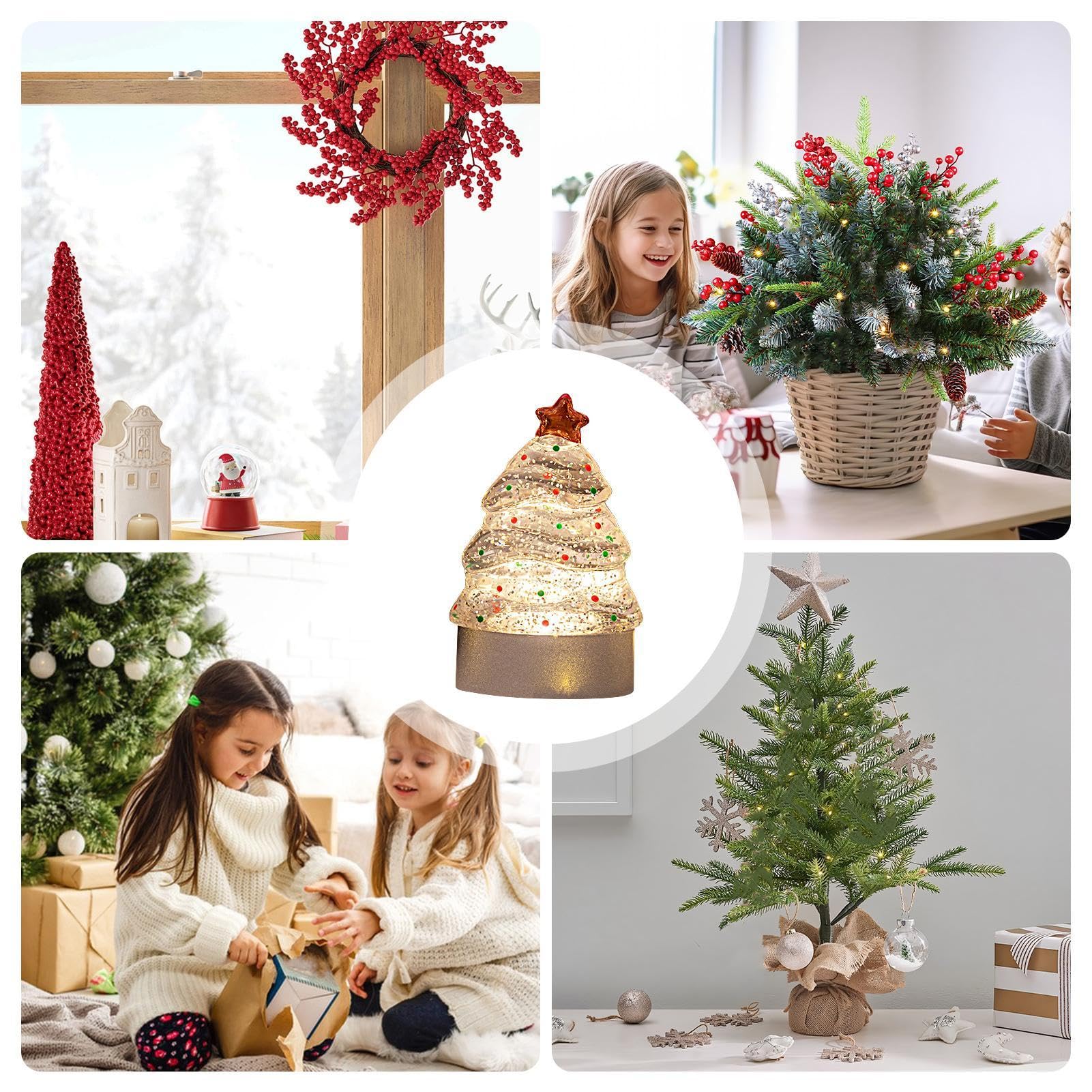 Luce Notturna Natale Luce Notturna Albero Di Natale Vintage - Lampada Decorativa A Spina Per Festività Luce Natale Scrivania - 7