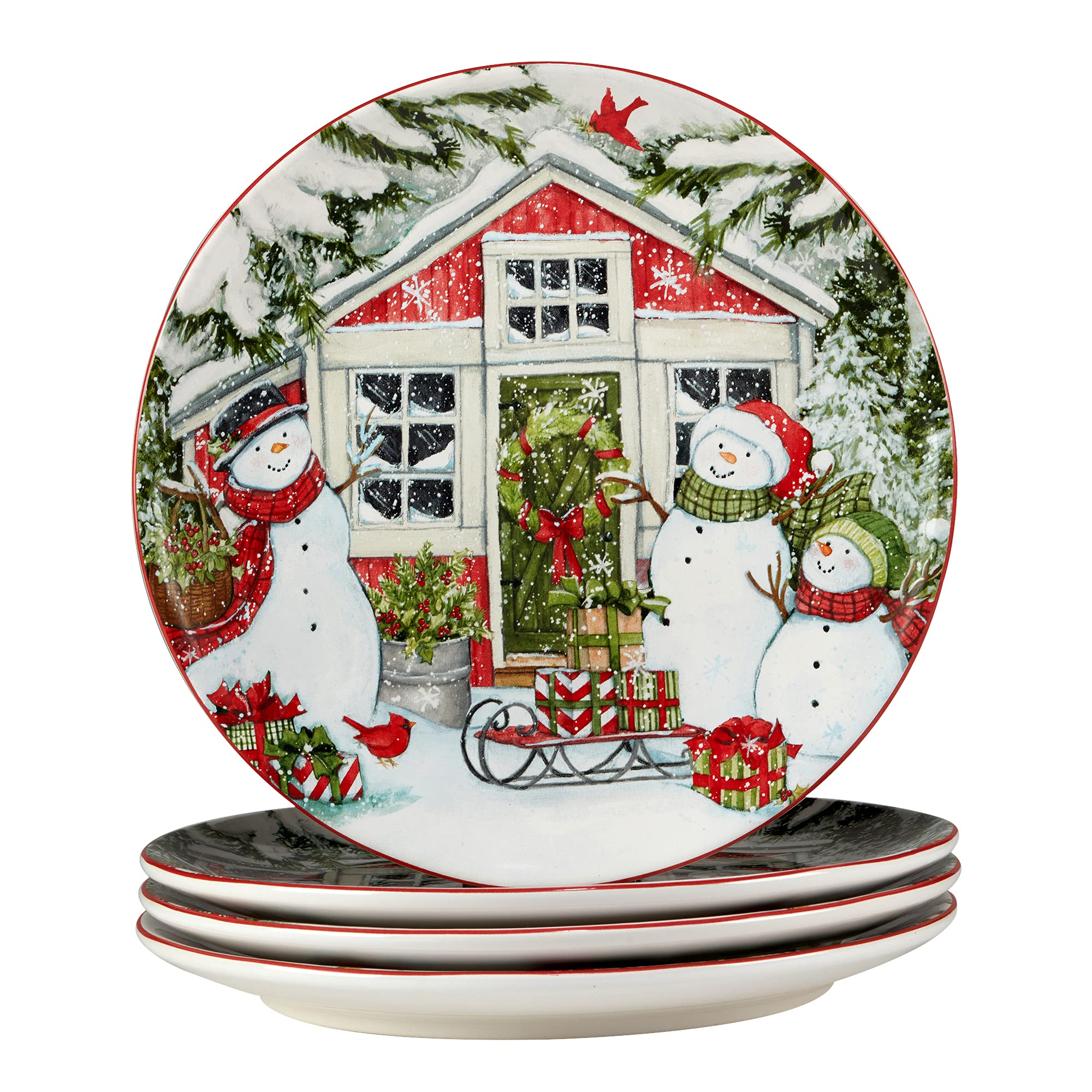 Certified International Snowman's Farmhouse 16 Pc. Dinnerware Set, Service for 4