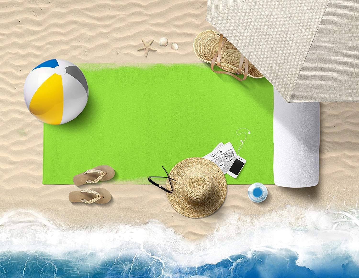 Lavish Street Large Beach & Pool Towel - 40"x70" Oversized Cabana Stripe, Hotel Quality-Luxuriously Soft, Absorbent & Plush Towel 1