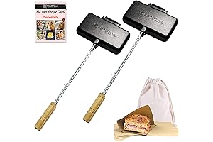 Mountain Cast Iron Campfire Pie Maker 2 Pack: Hobo Pie Cooker Fire...