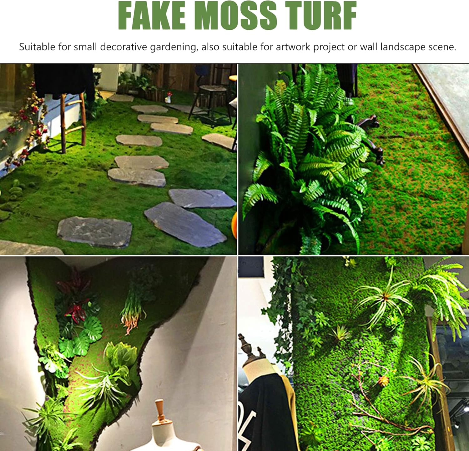 SEWACC Artificial Moss Mat for Home and Garden Realistic Fake Turf Simulation Pad Greenery for Festivals Walls and Balconies Easy Maintenance and Lifelike Design