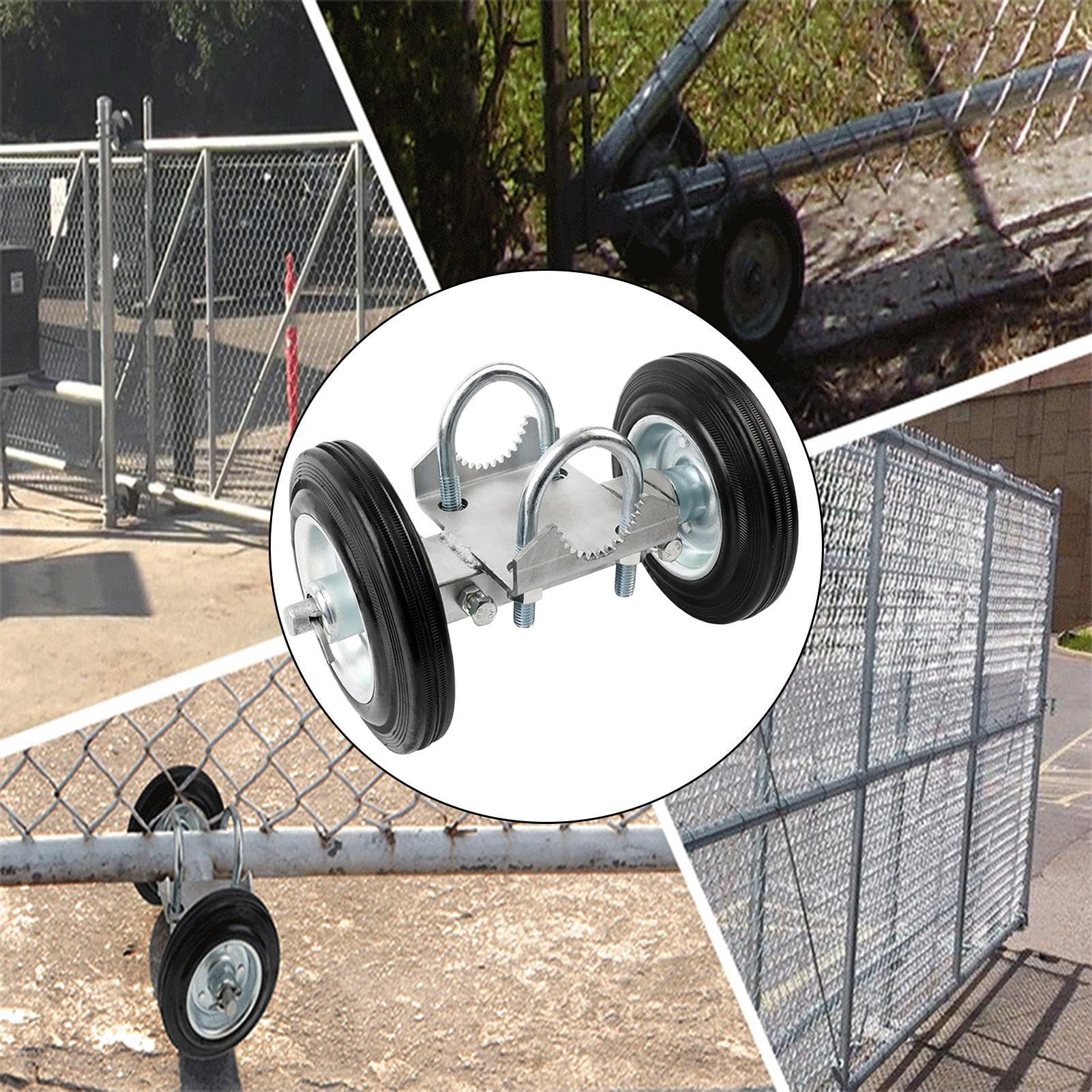 Schiebetor Rollen 270 kg Tragkraft Laufrollensatz Für Maschendrahtzäune | Stabiler Rollenhalter Aus Metall Für Kettenzäune Und Metallrohrzäune Im Außenbereich