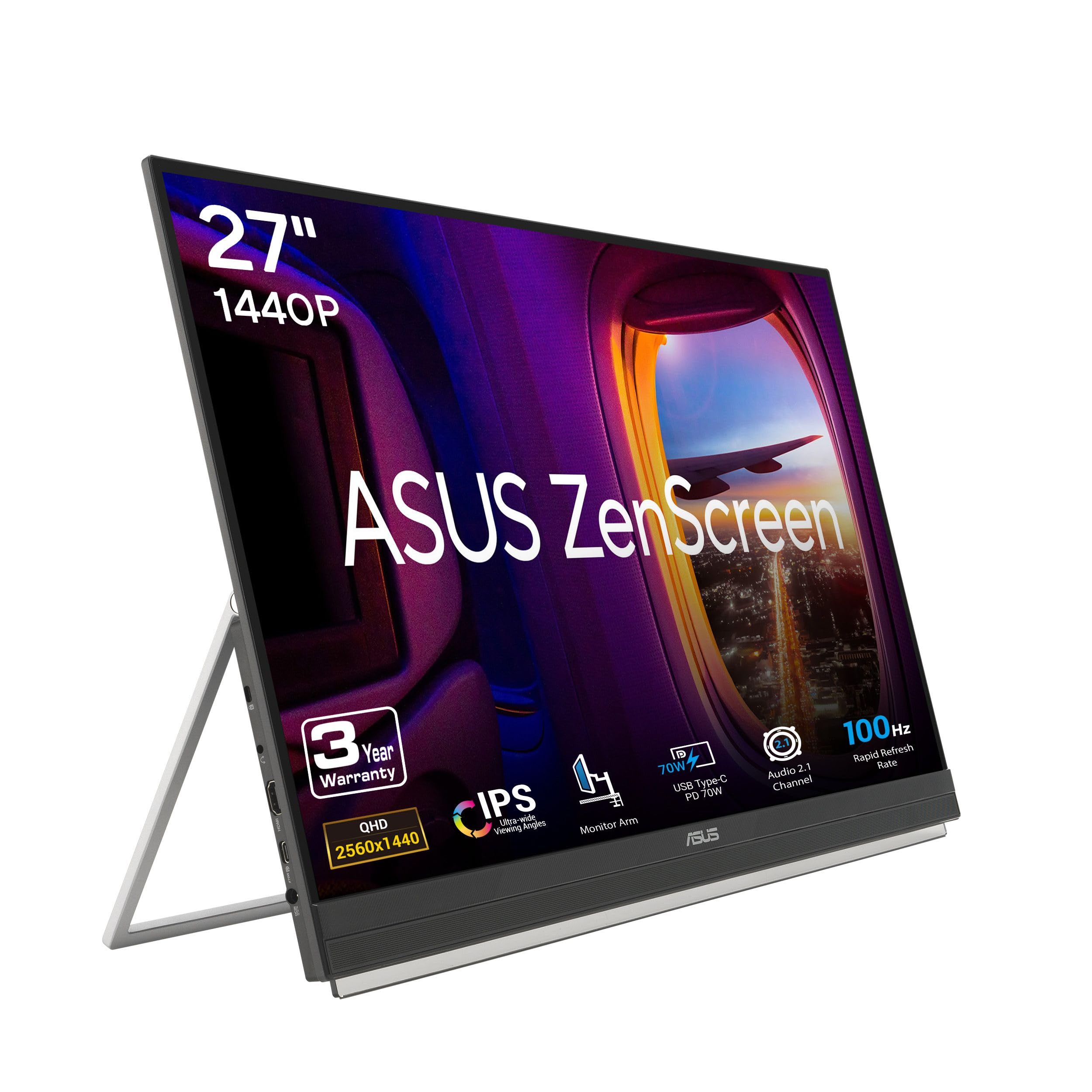 ディスプレイ・モニター本体 ASUS ZenScreen MB27ACF Amazon.com: ASUS ZenScreen MB27ACF 27 Inch 1440p 100Hz USB-C