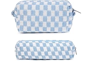 Checkered Cosmetic Bag for Travel and Organization