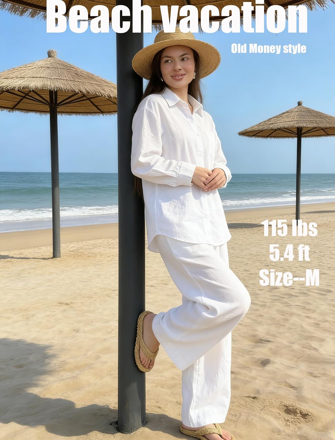 HOTOUCH Womens Button Down Shirts Linen Cotton Long Sleeve Blouses Casual Collared Loose Fit Gauze Tops with Pocket - Image 4