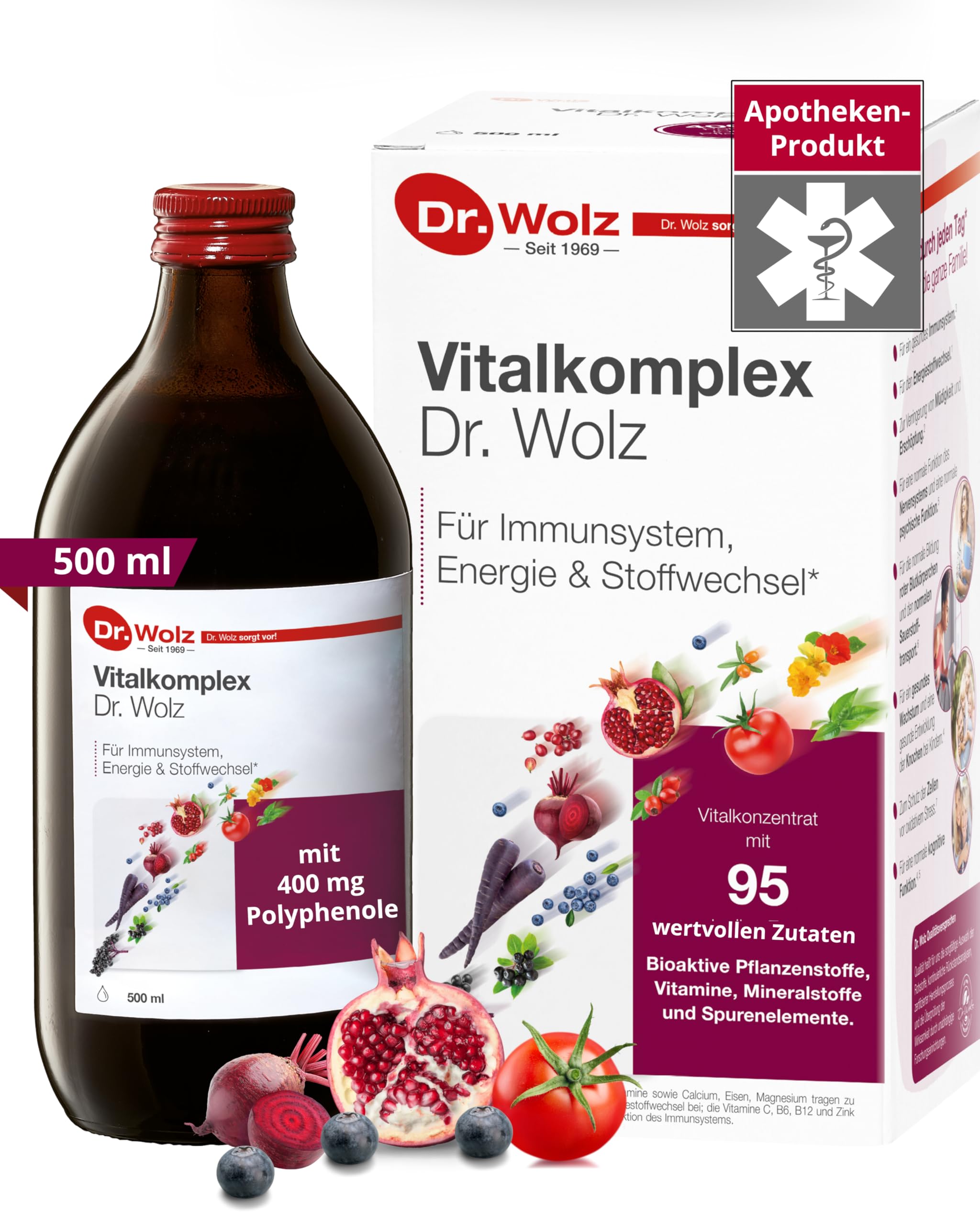 Vitalkomplex Dr. Wolz Flüssiges Vitalstoff-Konzentrat, 500 ml Lösung