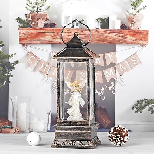 Miniatura 41 de Linterna musical de globo de nieve de Navidad, linterna giratoria brillante de 12 pulgadas con temporizador de 6 horas, alimentado por USB
