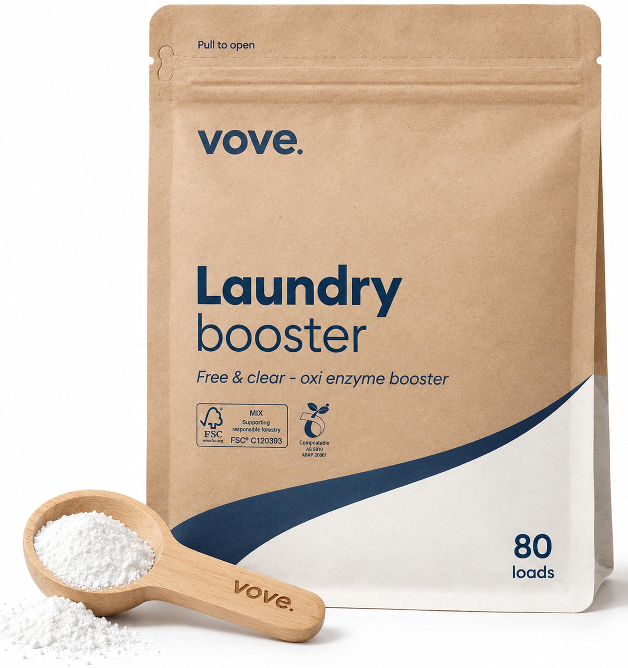 Vove Bio Enzyme Laundry Booster 80 Loads, Oxygen Stain Remover Powder