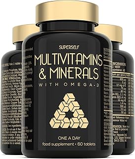 Multivitamins and Minerals with Omega 3 - Multivitamin Tablets for Men & Women - Adult Multi Vitamins with 100% Daily Dose of Iron, Zinc, Vitamin D, C, B12 - 26 Nutrients & Supplements - 60 Tablets