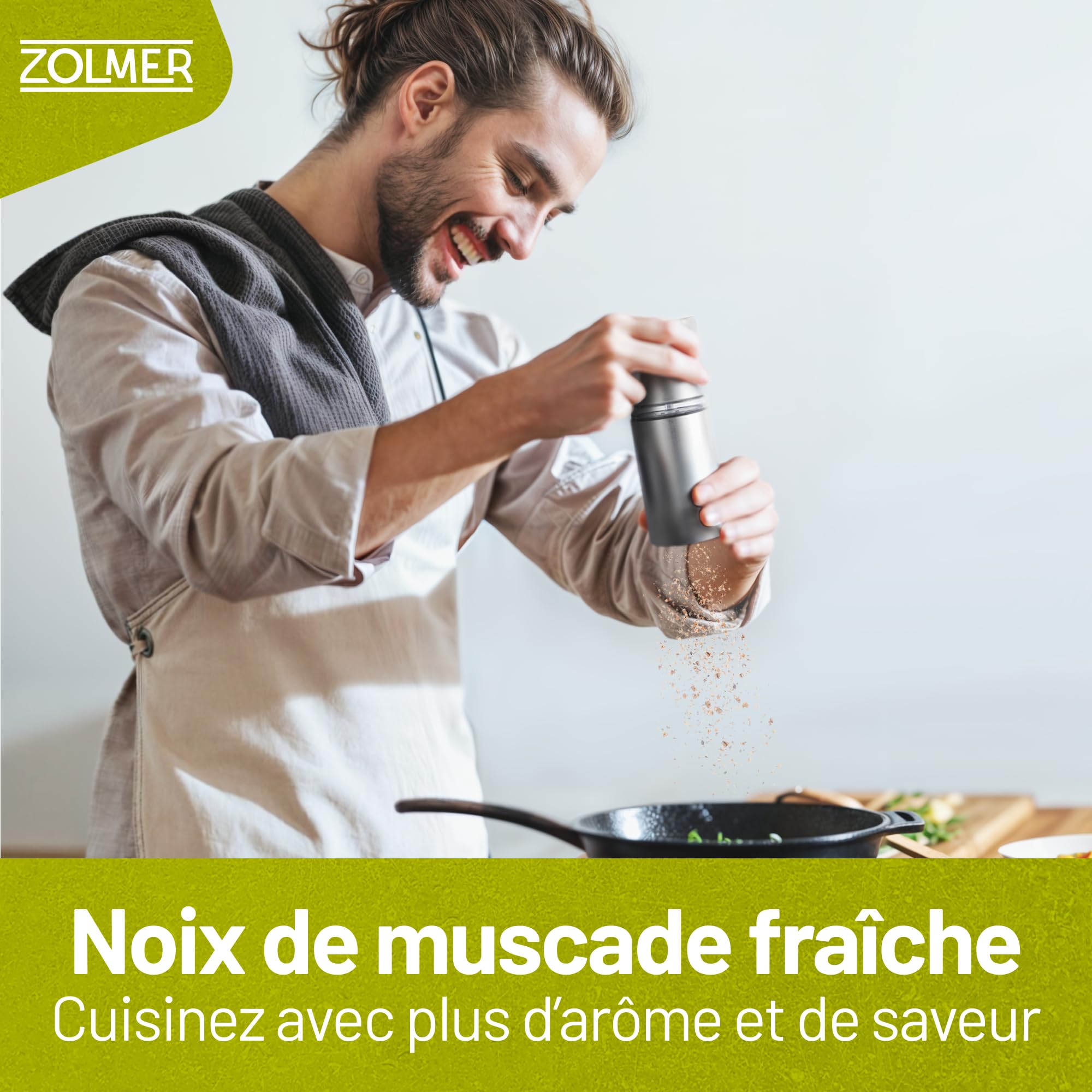 Moulin à Noix de Muscade Avec Récipient de Conservation | Broyeur Extra Tranchant Pour Poudre Fine | Râpe en Acier Inoxydable