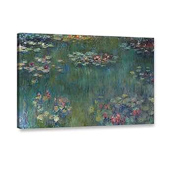 キャンバスプリントアート クロードモネ睡蓮の池 インテリア 額付き Amazon.co.jp: 壁にクロードモネの睡蓮の絵画アートキャンバス