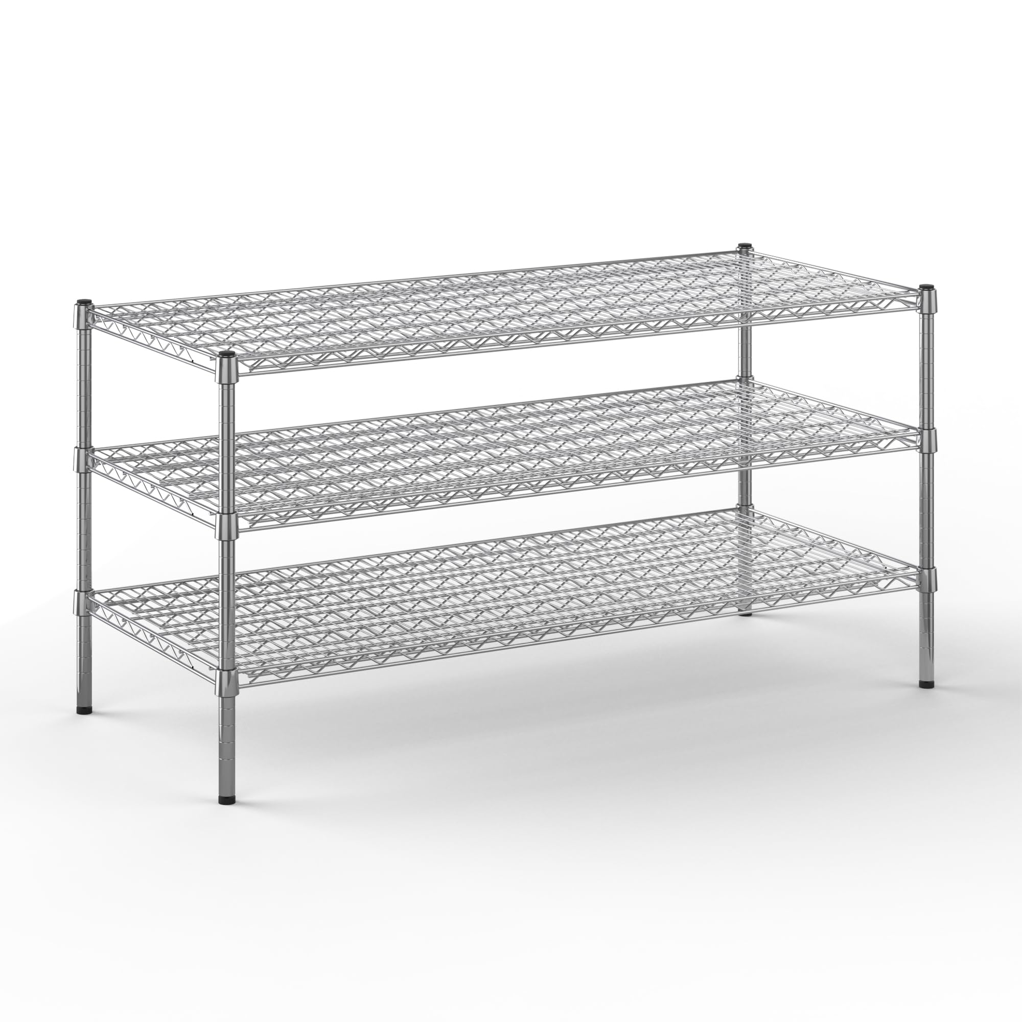 24" Deep x 54" Wide x 27" Height Wire Shelving Kit | 3-Tier | NSF Commercial Storage Rack Unit