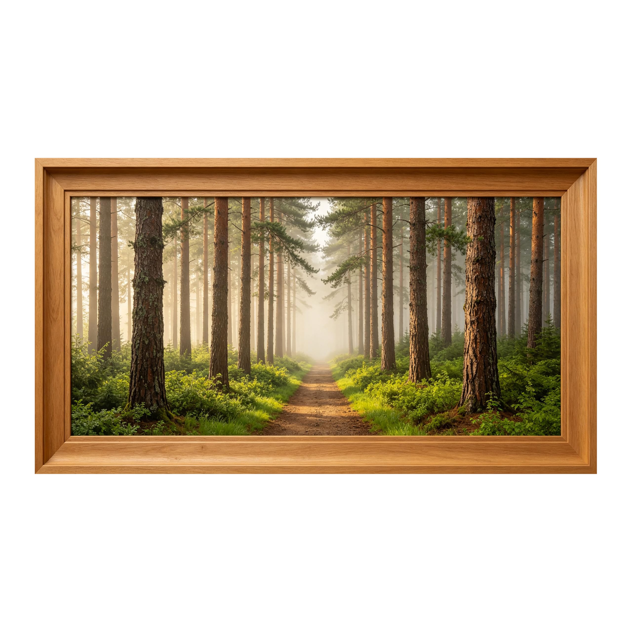 Yzpallescene Art260711104 3D Framed Wall Art Misty Pine Forest Pathway Landscape Rustic Wilderness Large Size Selfadhesive Removable Wall Decor Prints Artwork For Living Room Bedroom Office