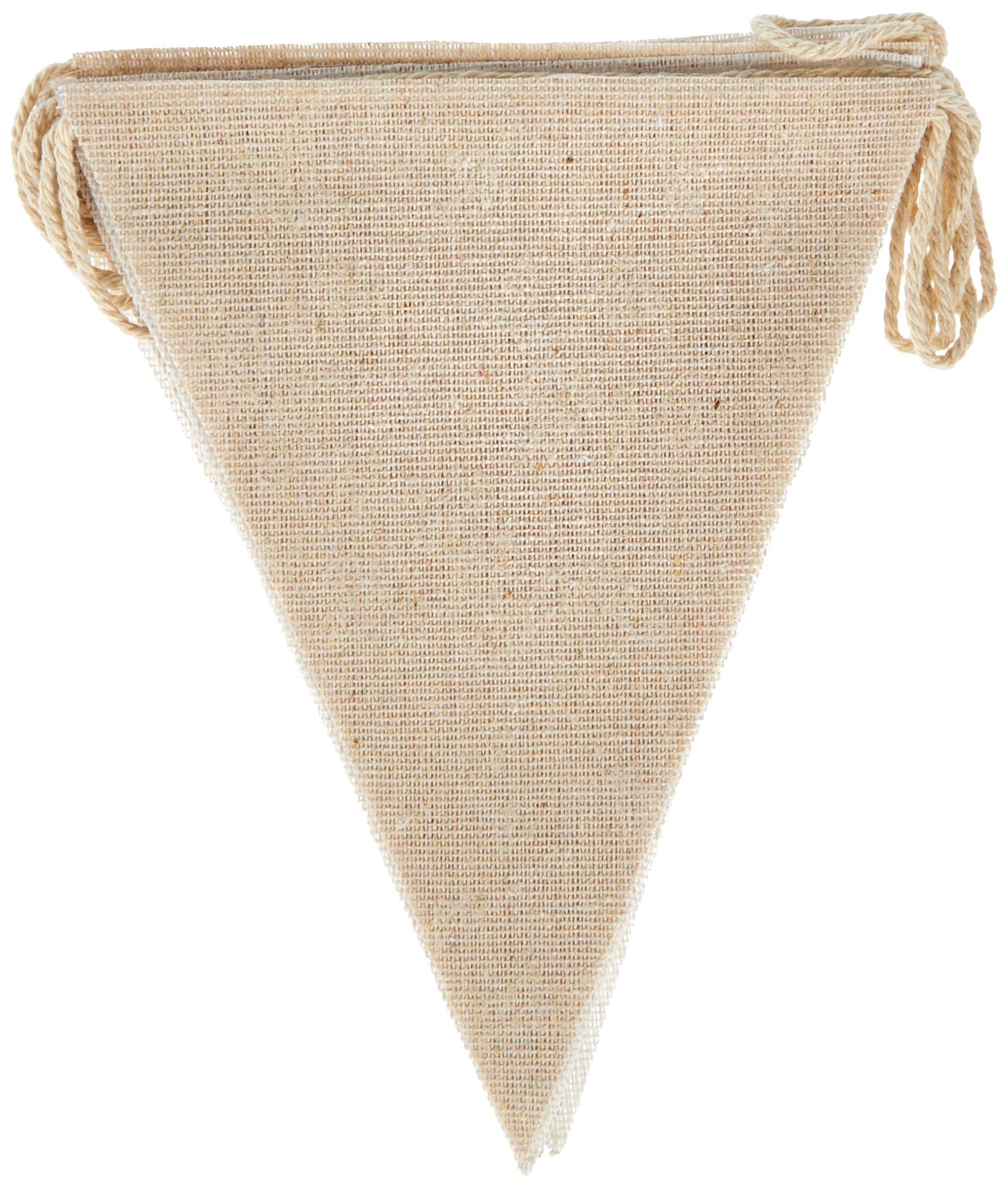 Mopec Pack di 2 Festoni da 180 cm con 12 Bandiere da 16x12x3 cm ciascuna, Tessuto, Beige