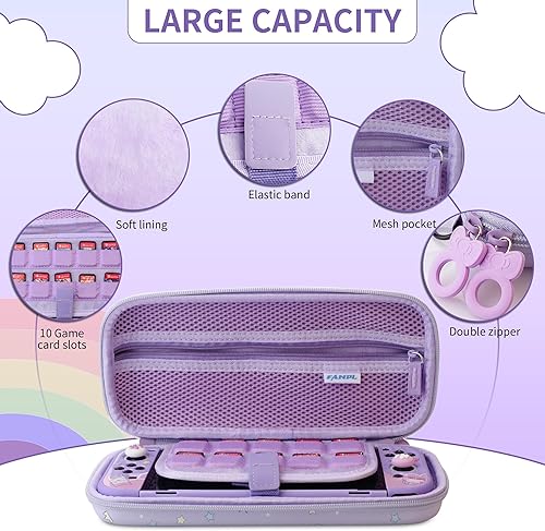 Miniatura 2 de Carrying Case for Nintendo Switch OLED Model, Portable Switch Travel Case Storage with 10 Games Card Cartridges, Hard Protective Shell Accessories