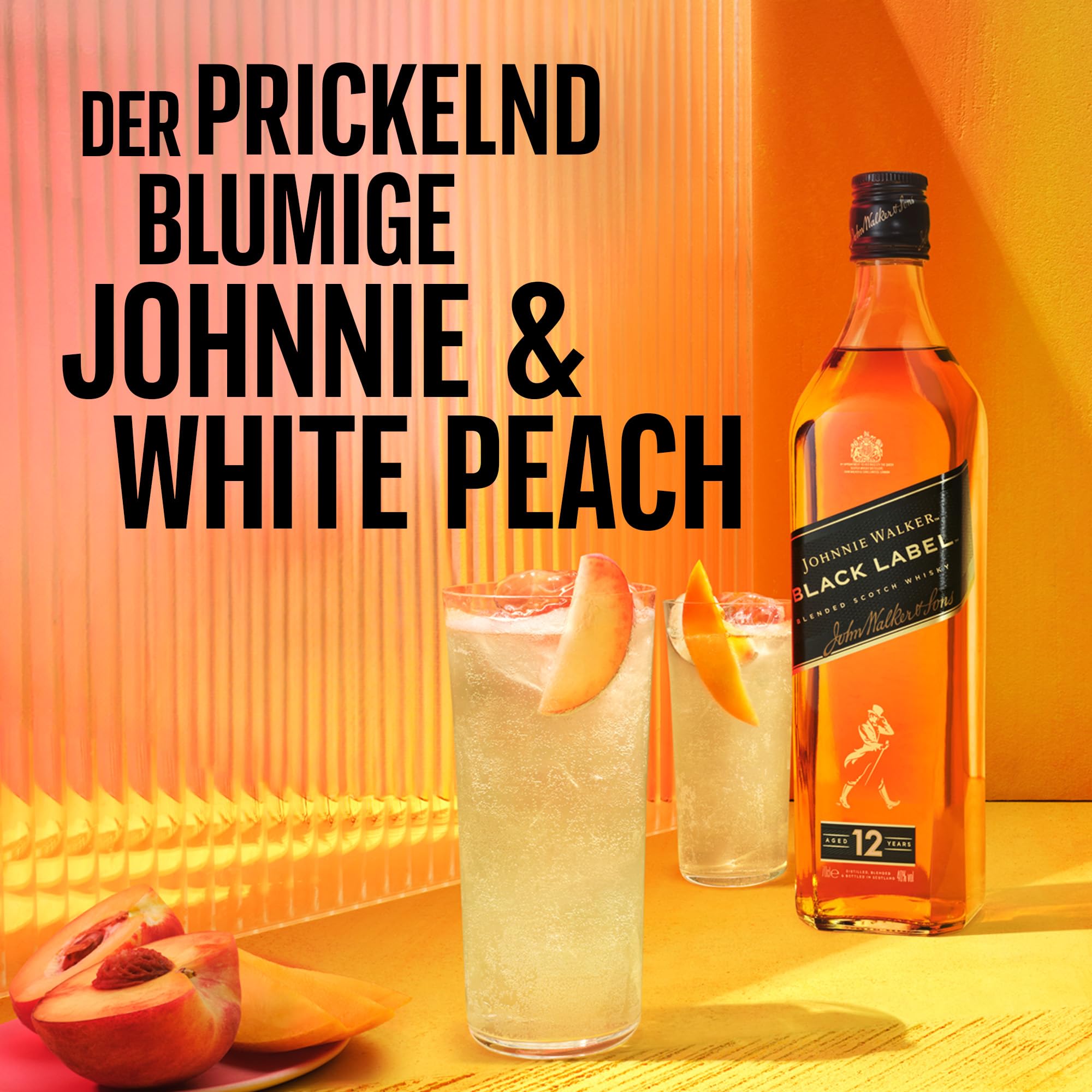Johnnie Walker Black Label 12 Jahre, Blended Scotch Whisky, klassisch, Geschenkidee für genussvolle Abende zu Hause & mit Freunden, 40% Vol, 700ml