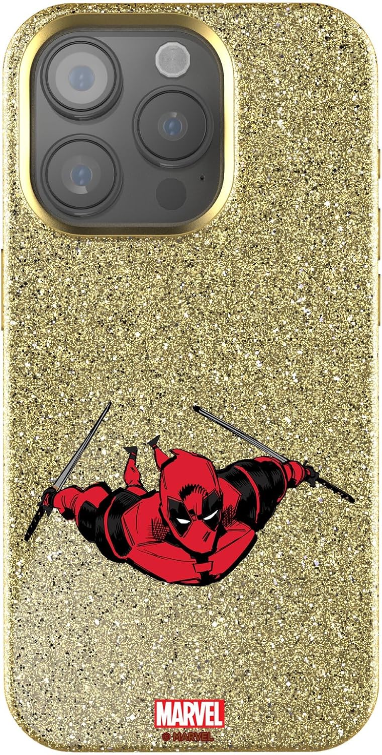 Keyscaper Marvel Deadpool Badge Bling Cell Phone Case for iPhone 16 Plus