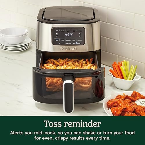 Miniatura 6 de Cuisinart Airfryer, horno freidora de aire de 6 cuartos de galón que asa, hornea, asa y fríe al aire comidas rápidas y fáciles, pantalla digital con